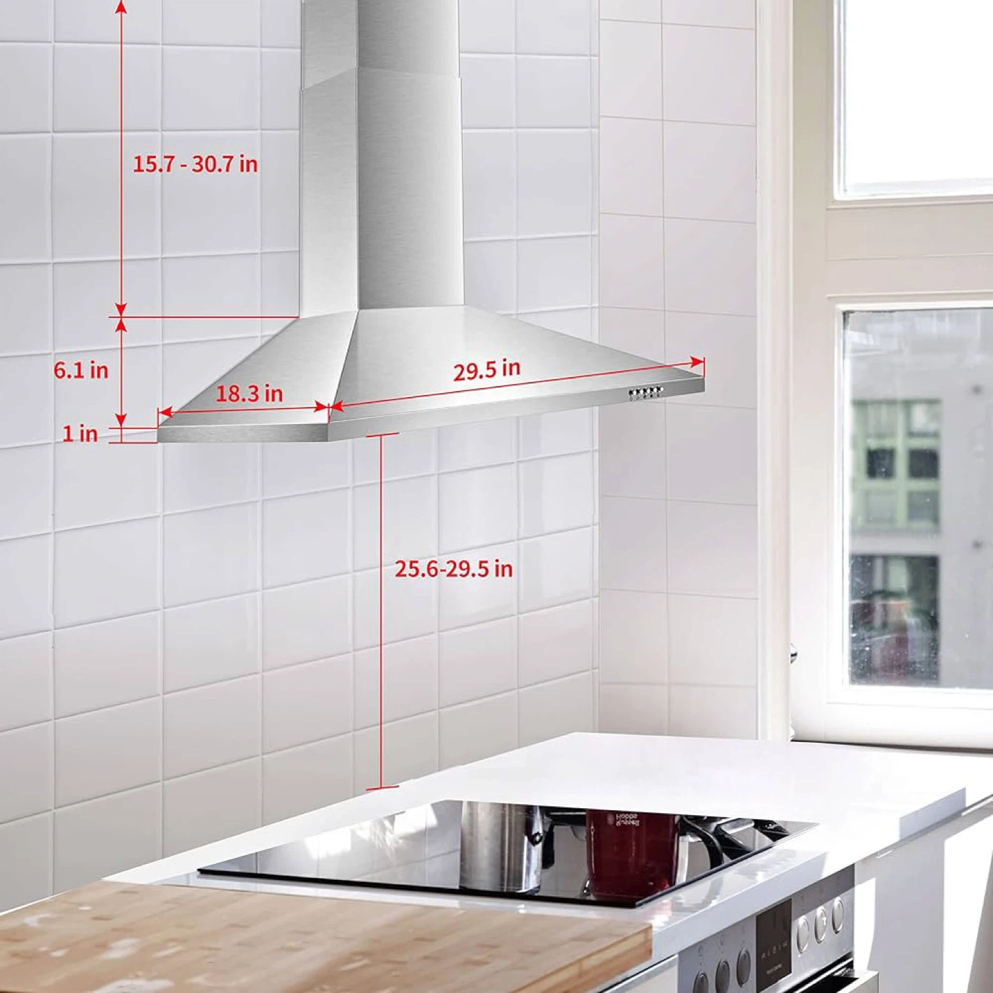 SNDOAS Wall Mount Range Hood 30 inches Stainless Steel - photo 3