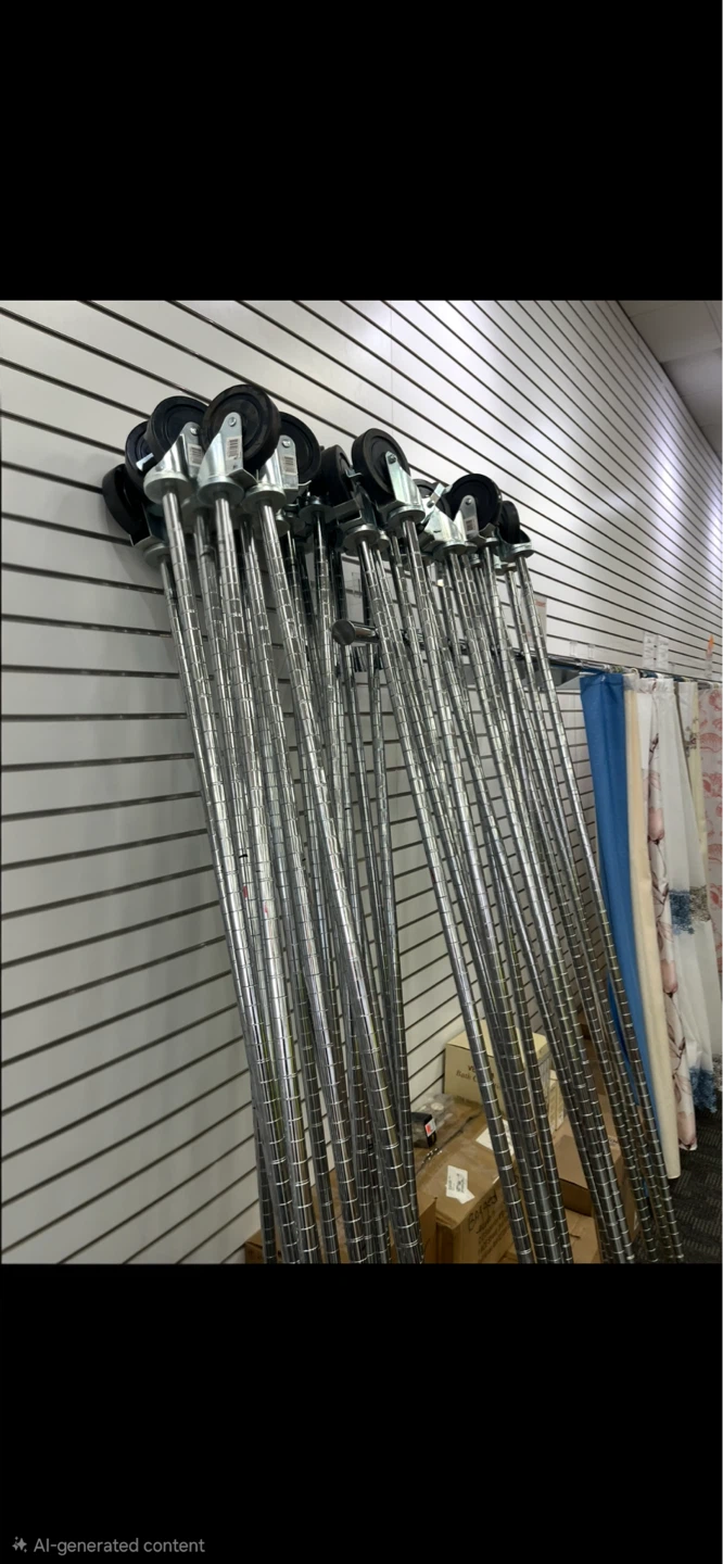 Chrome Wire Shelving Racks with Wheels - photo 3