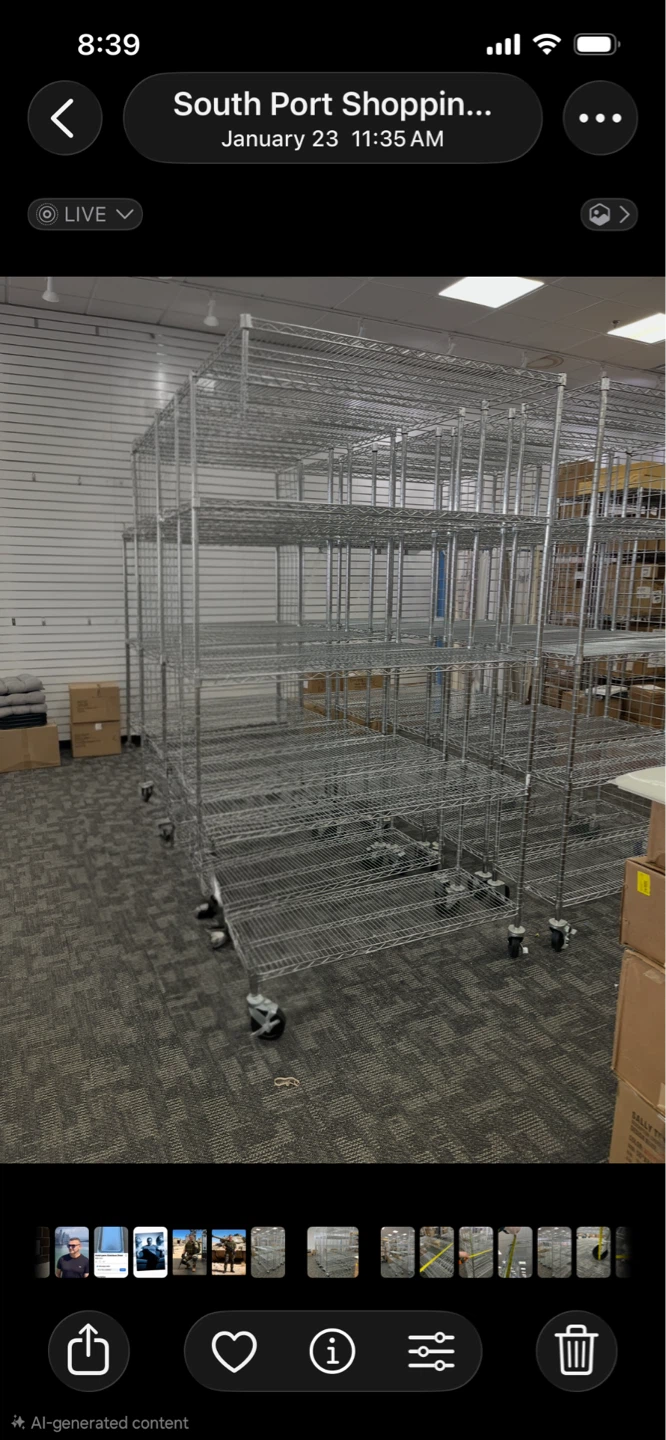 Chrome Wire Shelving Racks with Wheels - photo 2