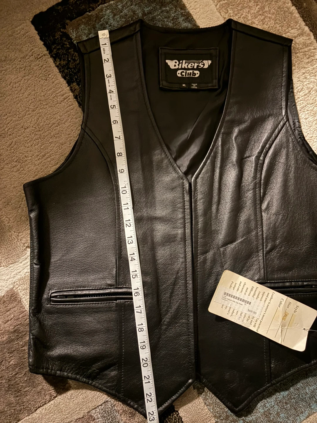 Biker's Club Leather Vest XL Black-women’s - photo 4