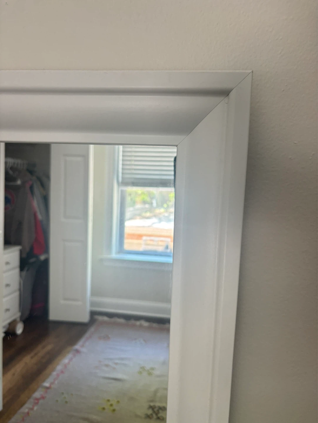 White Framed Full Length Mirror - photo 2
