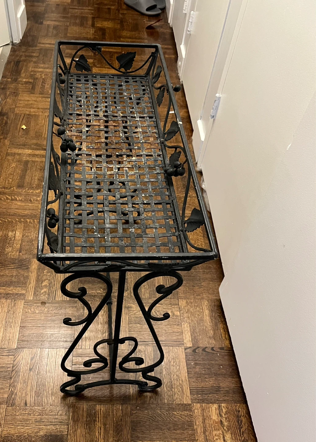 Black Metal Plant Stand with Grapevine Design - photo 2