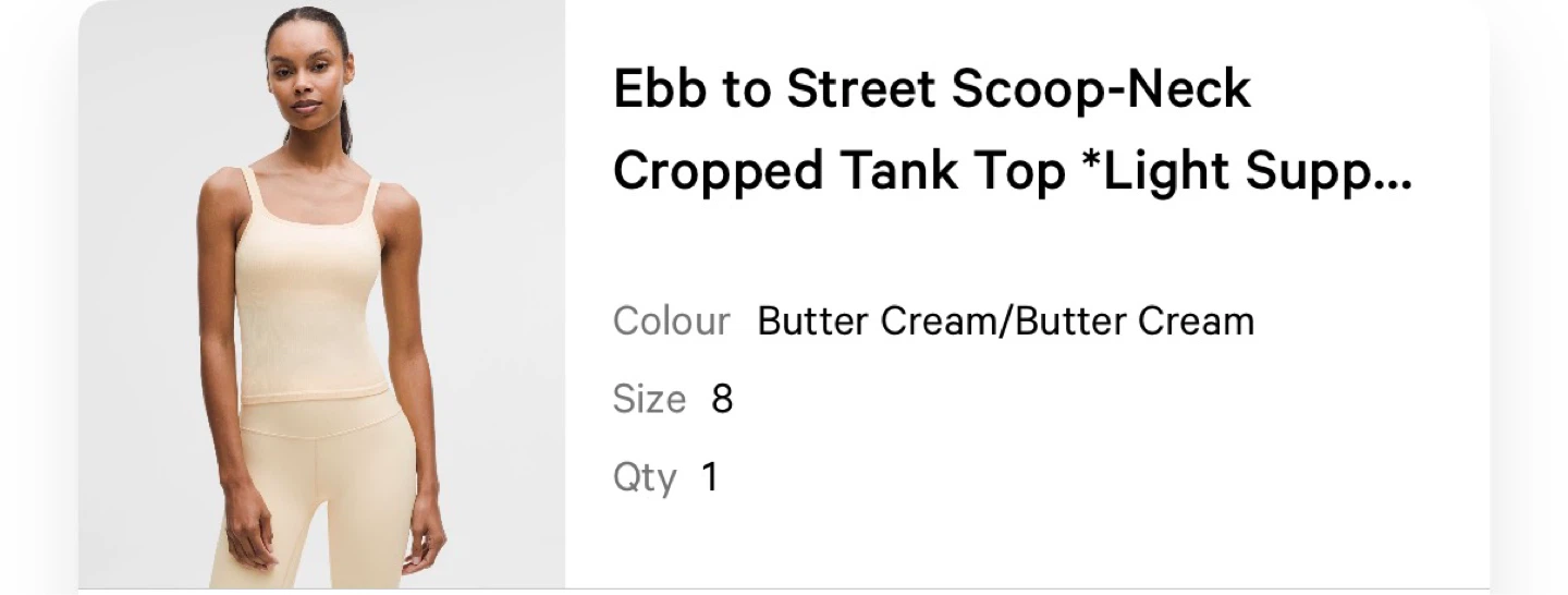 Lululemon Ebb to Street Scoop-Neck Cropped Tank Top - Size 8 - photo 4