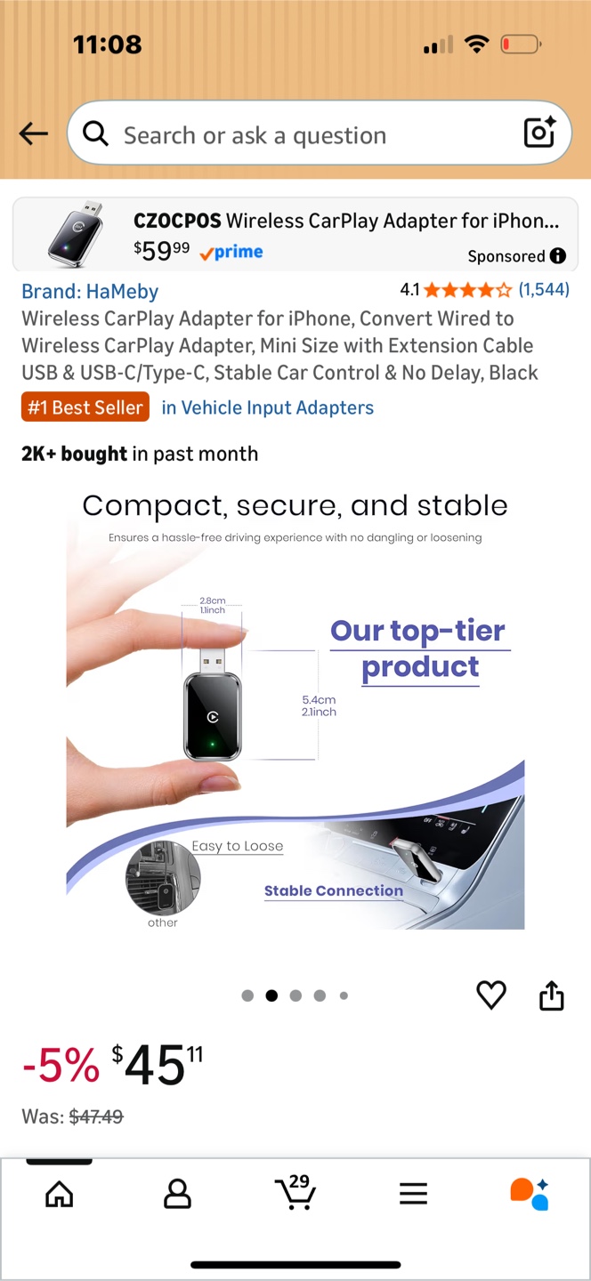 Brand New Wireless CarPlay Adapter for iPhone - photo 2