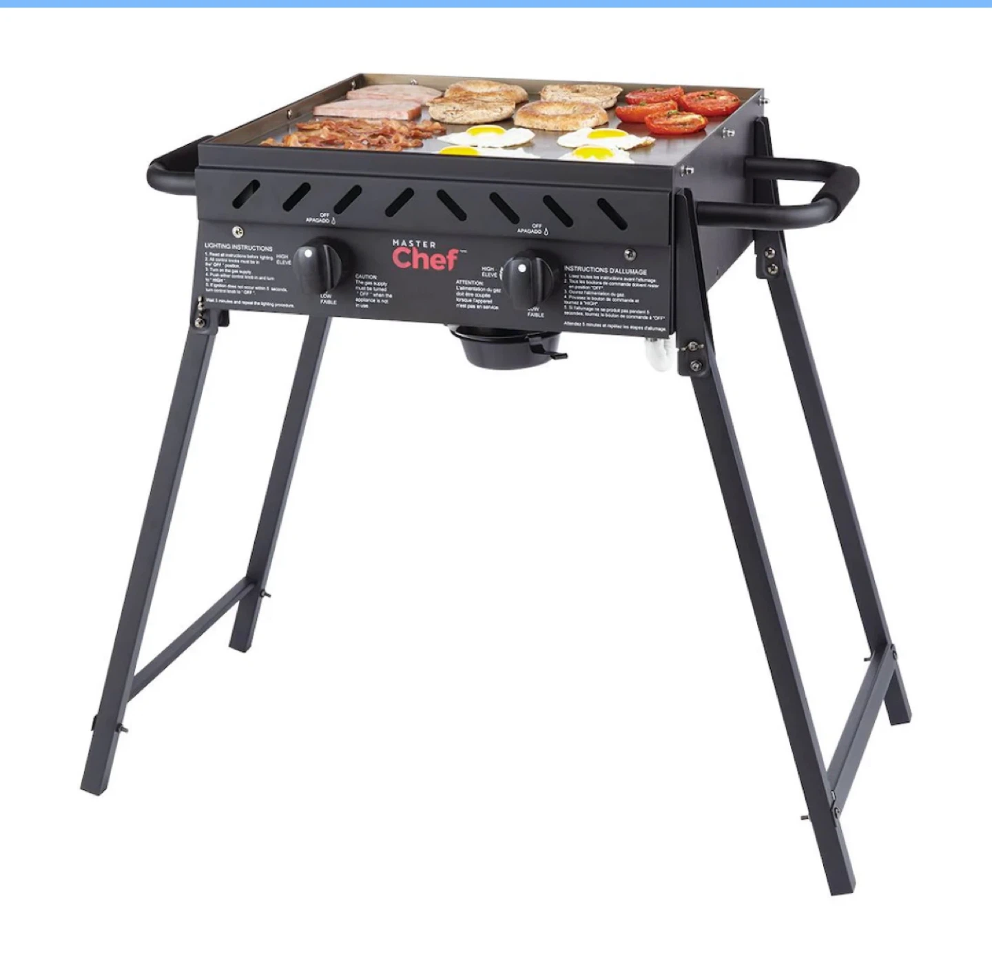 MASTER Chef Portable Outdoor 2-Burner Propane Gas Griddle