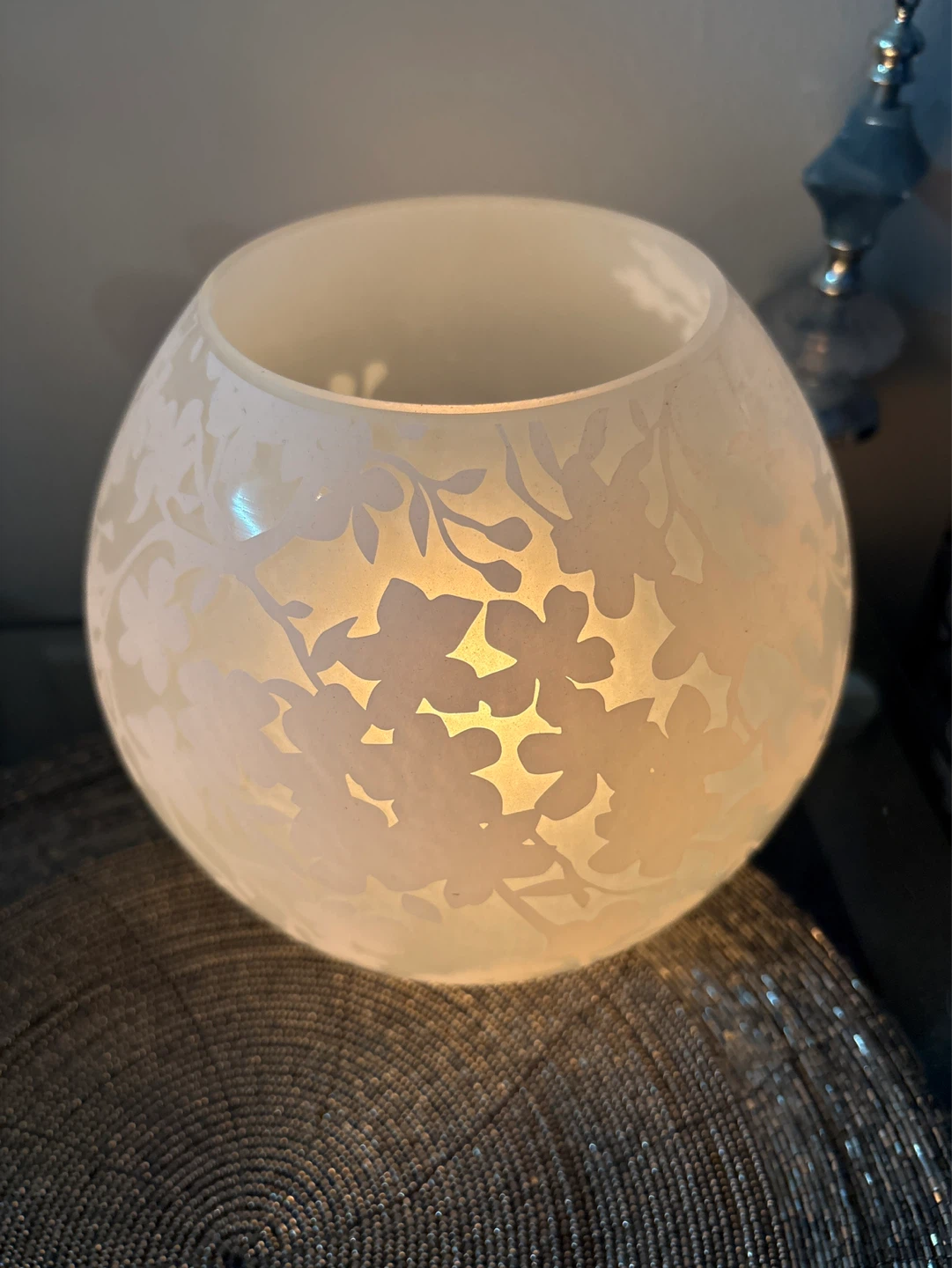 Frosted Glass light with  Floral Design