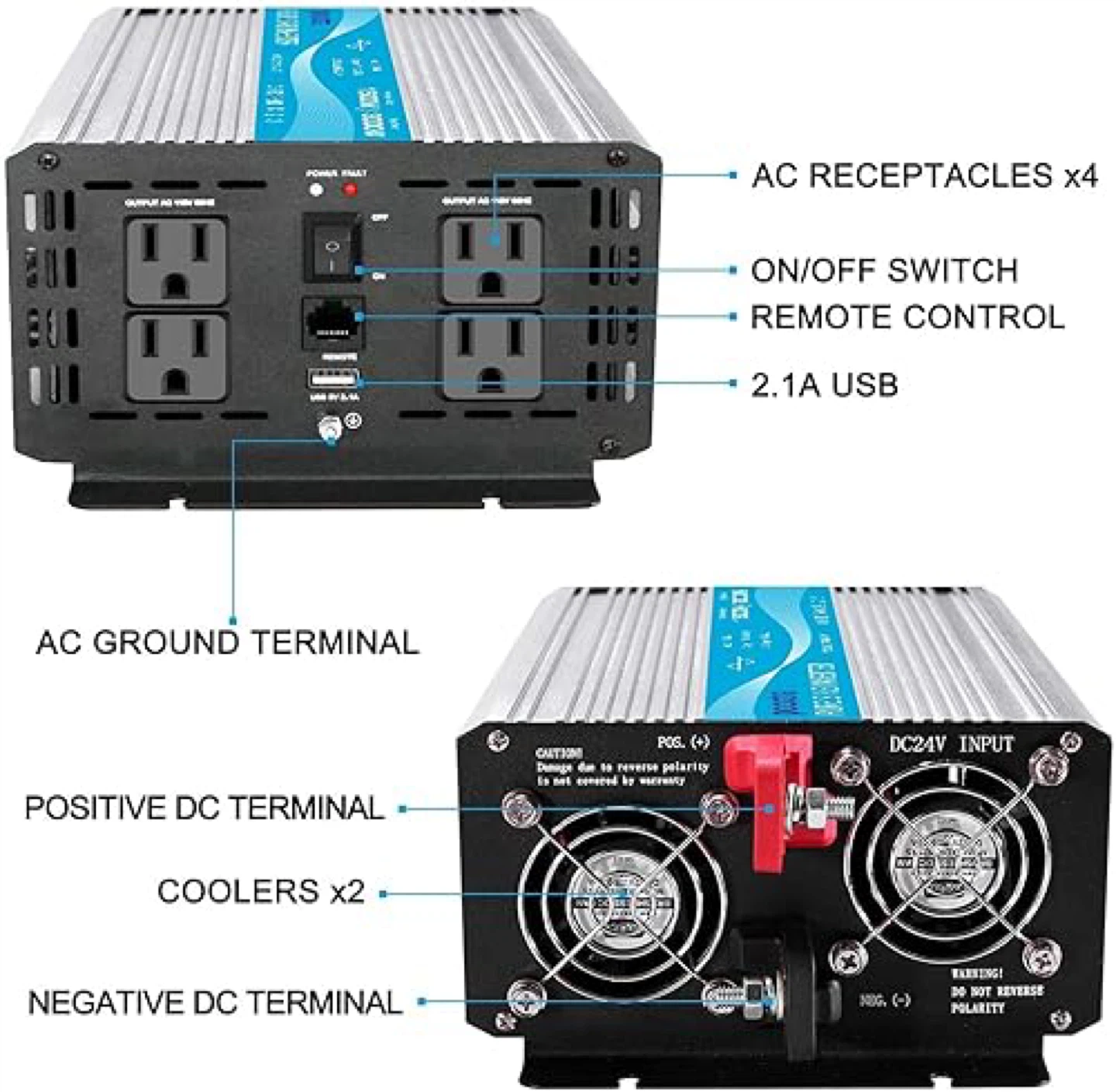 POOXTRA 2000 Watt Pure Sine Wave Inverter - photo 3