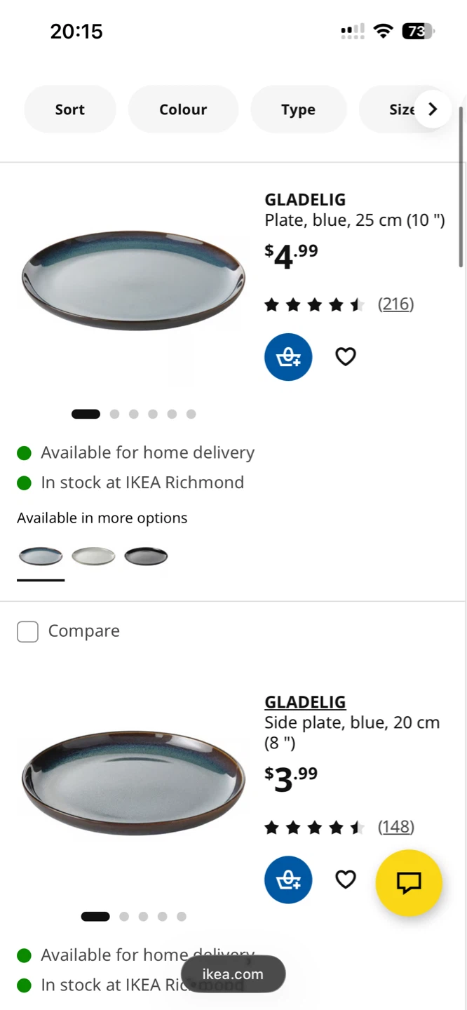 Ikea GLADELIG Blue Dinnerware Set - photo 4