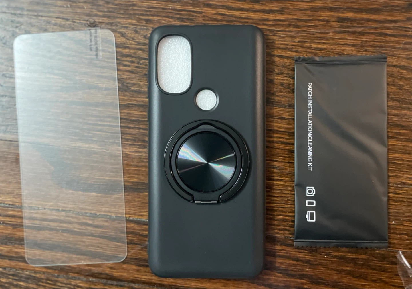 Black Phone Case with Ring Holder for Moto G Play 2023 - photo 2
