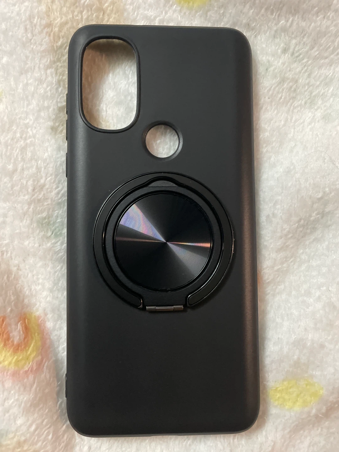 Black Phone Case with Ring Holder for Moto G Play 2023