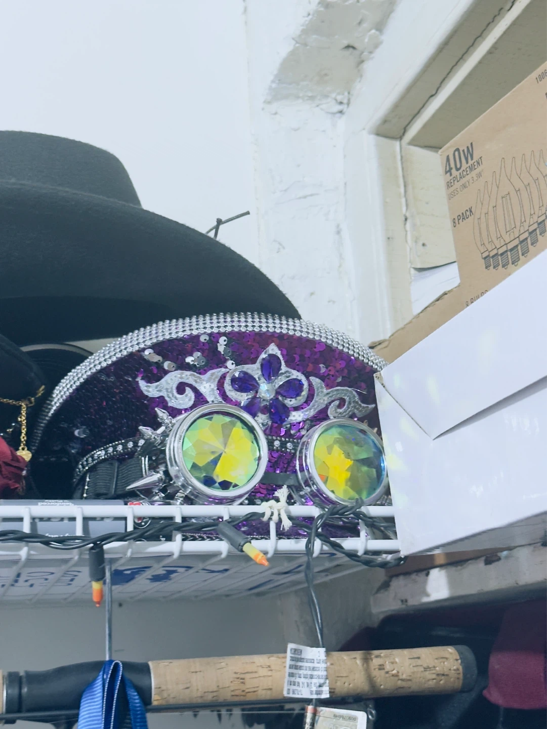 Decorative Military-Style Cap with Goggles and Gems