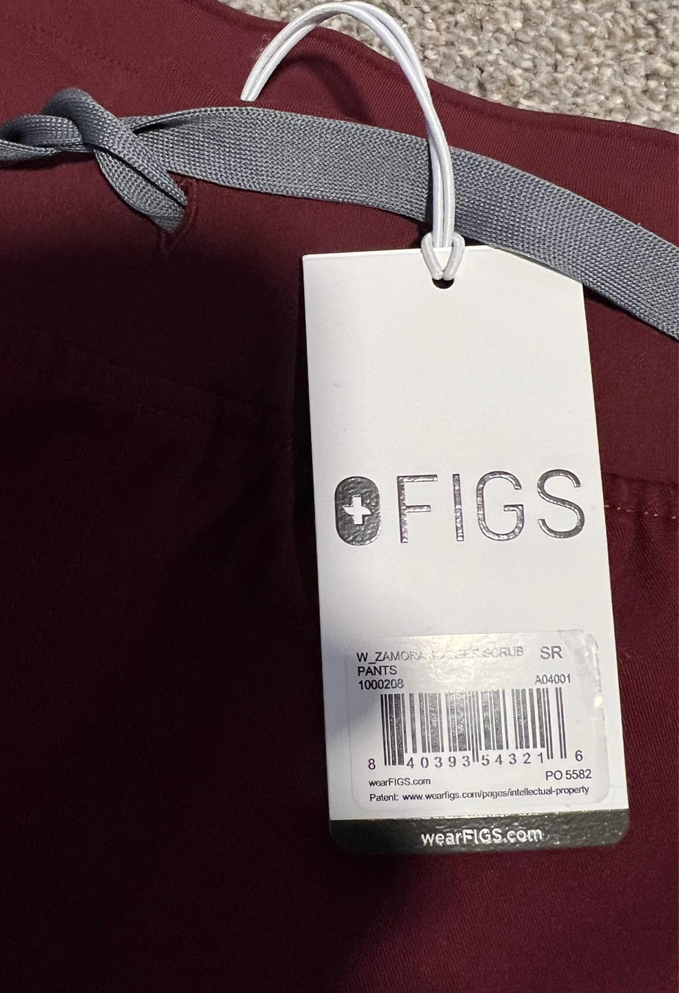 FIGS Zamora Scrub Pants - Burgundy - Size SR - photo 3