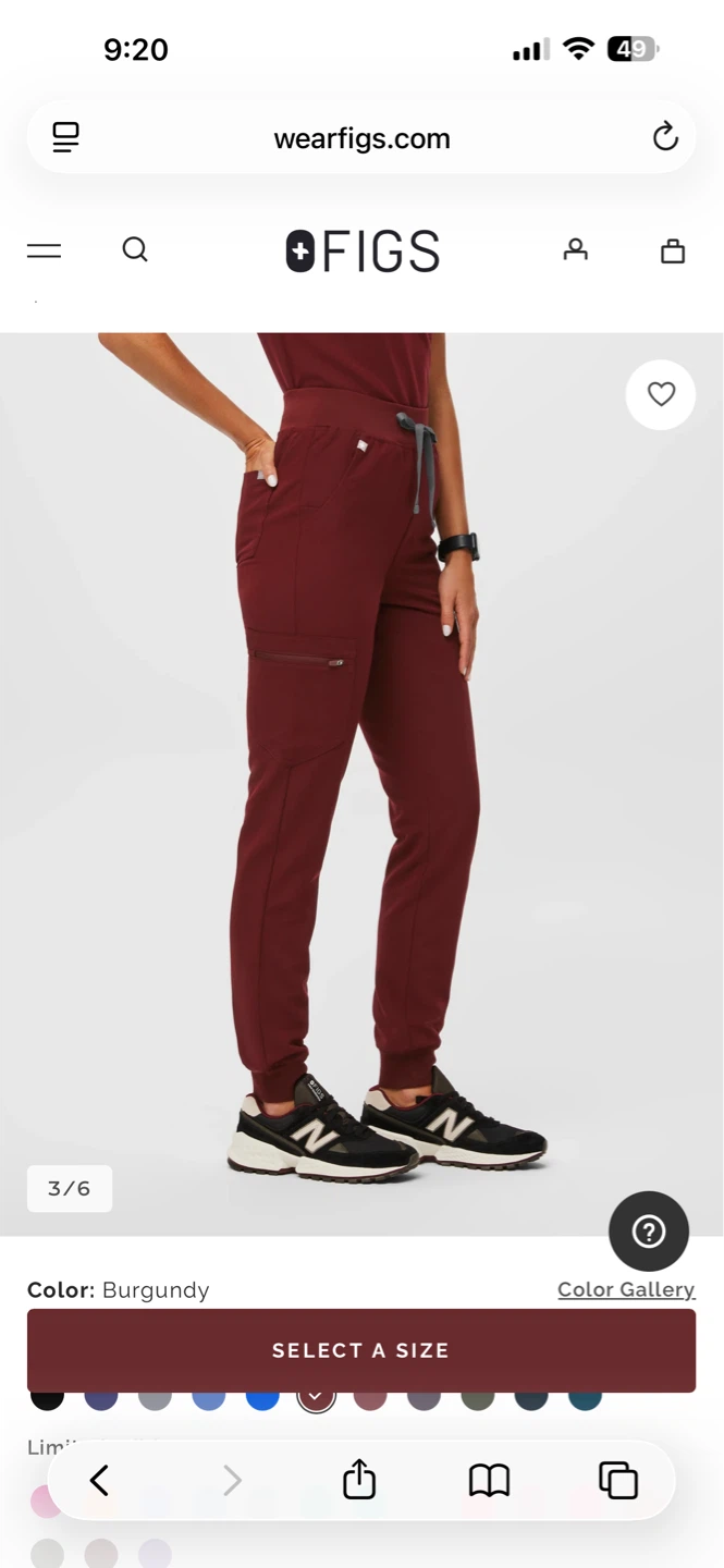 FIGS Zamora Scrub Pants - Burgundy - Size SR - photo 4