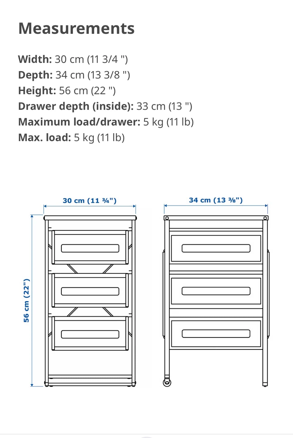 White 3-Drawer Mesh Storage Cart - photo 2