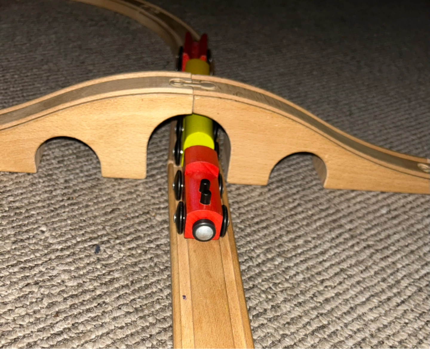 Wooden Train Set with Bridge and Tracks - photo 5