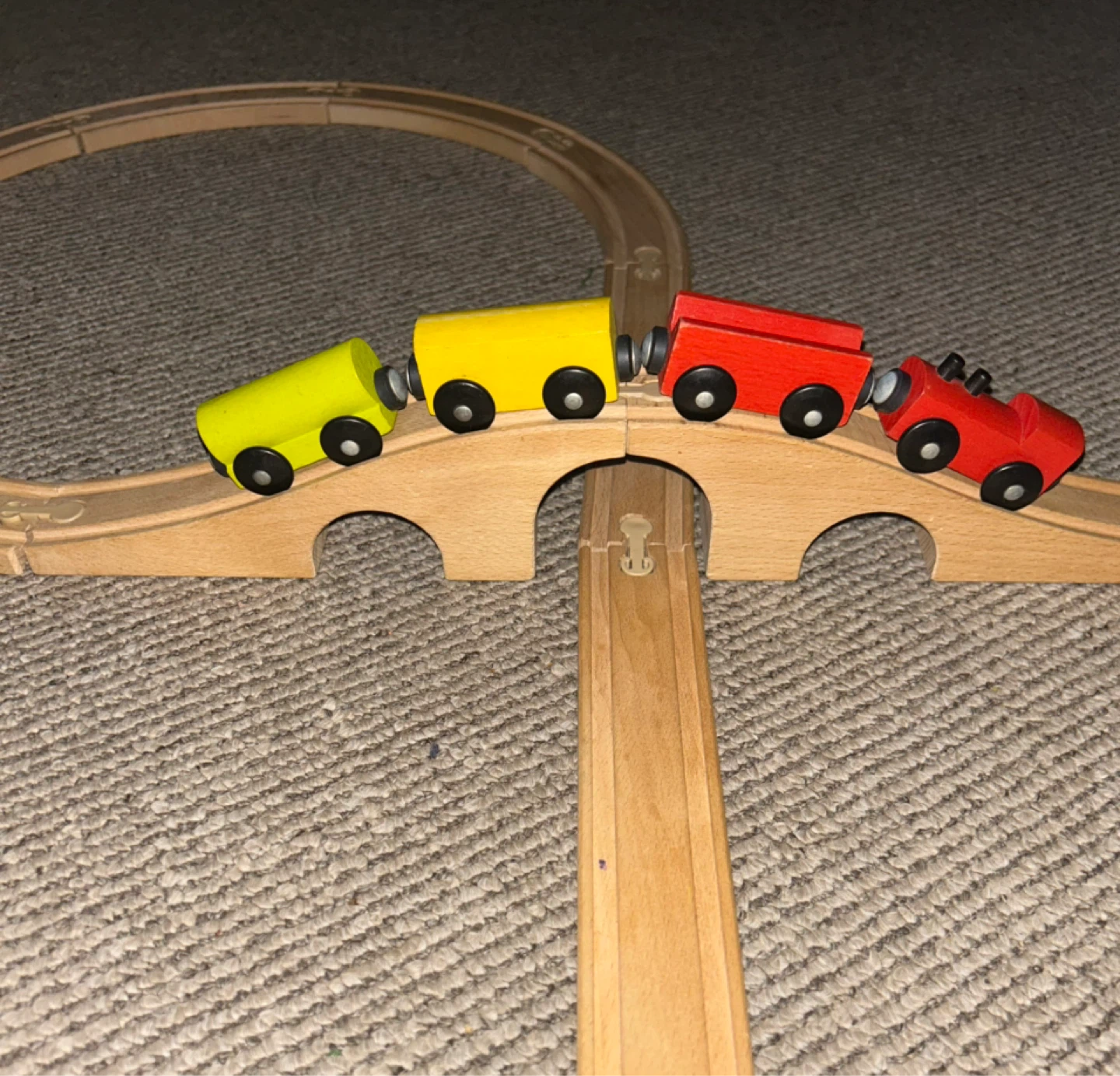 Wooden Train Set with Bridge and Tracks - photo 3