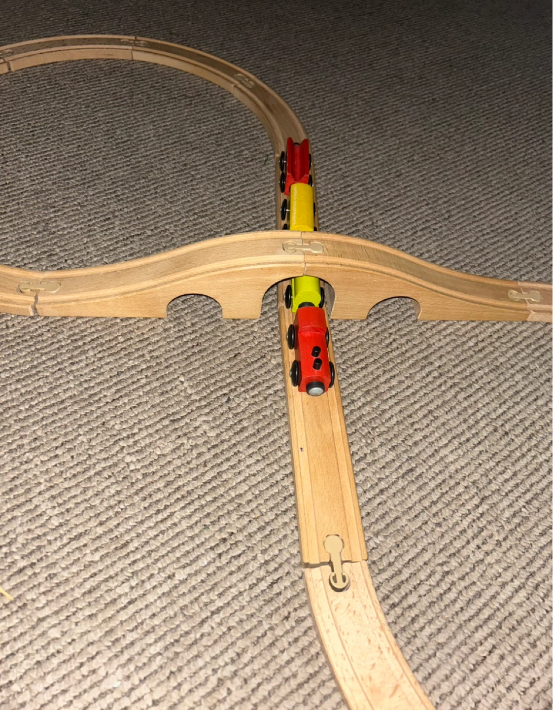 Wooden Train Set with Bridge and Tracks - photo 4