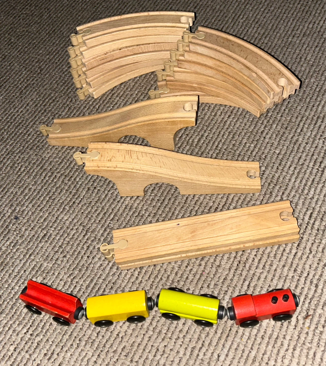 Wooden Train Set with Bridge and Tracks - photo 2