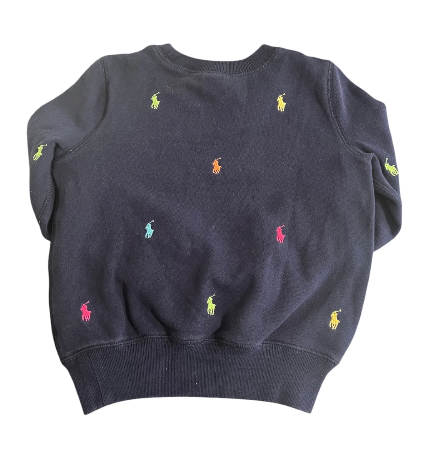Polo Ralph Lauren Girls Navy Multicolor Pony Sweatshirt Size 7 - photo 4