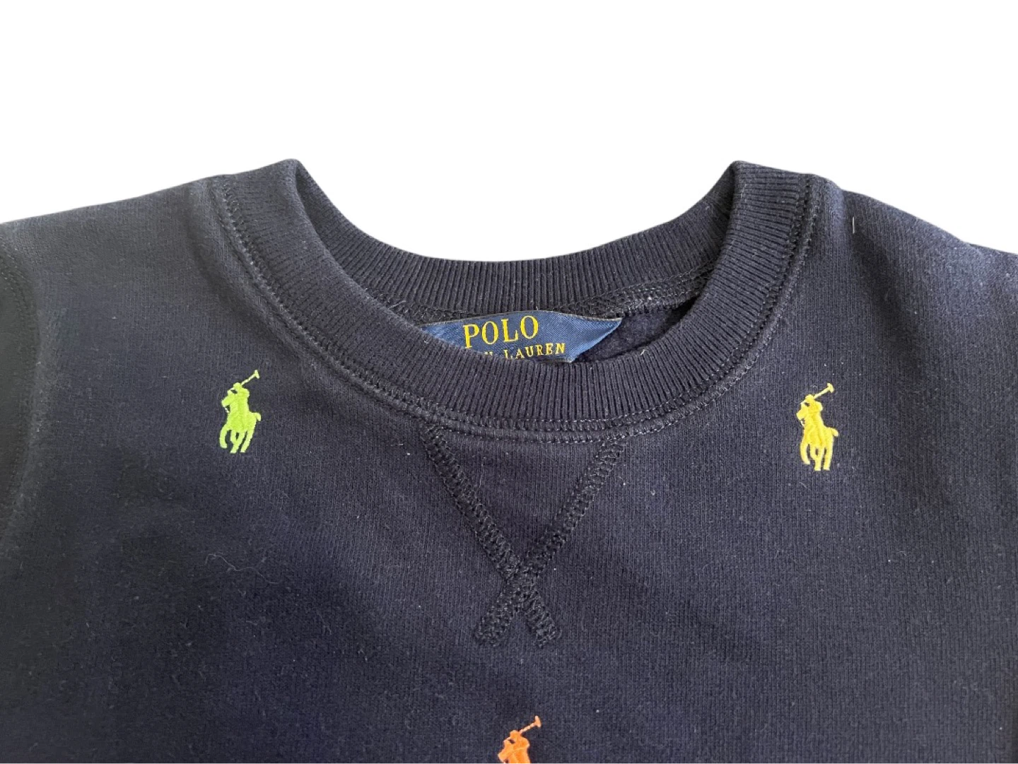 Polo Ralph Lauren Girls Navy Multicolor Pony Sweatshirt Size 7 - photo 3