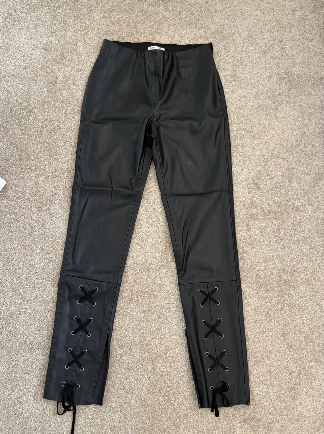 Dex Faux Leather Lace-Up Pants Size Small