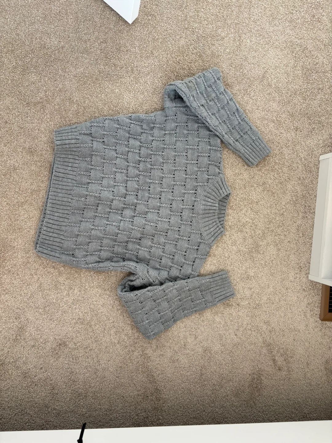 Grey Woven Knit Sweater