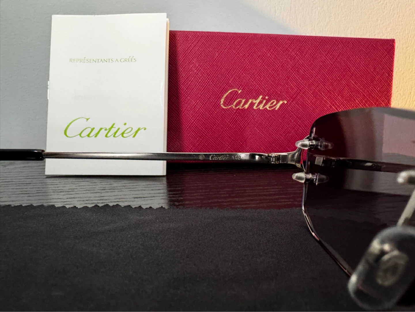Cartier Big C Rimless Sunglasses With Case And Box - photo 3