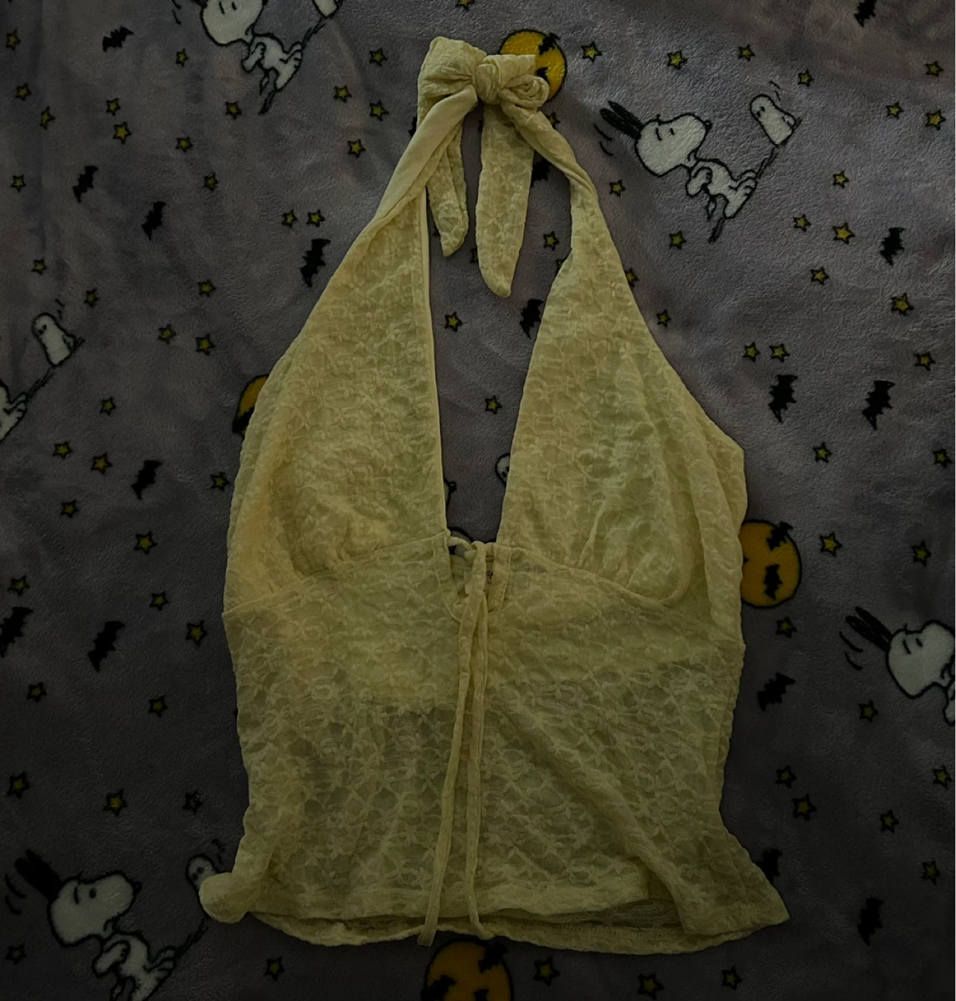 2 Halter & Tube Tops - Yellow Lace & Black Mesh - photo 2