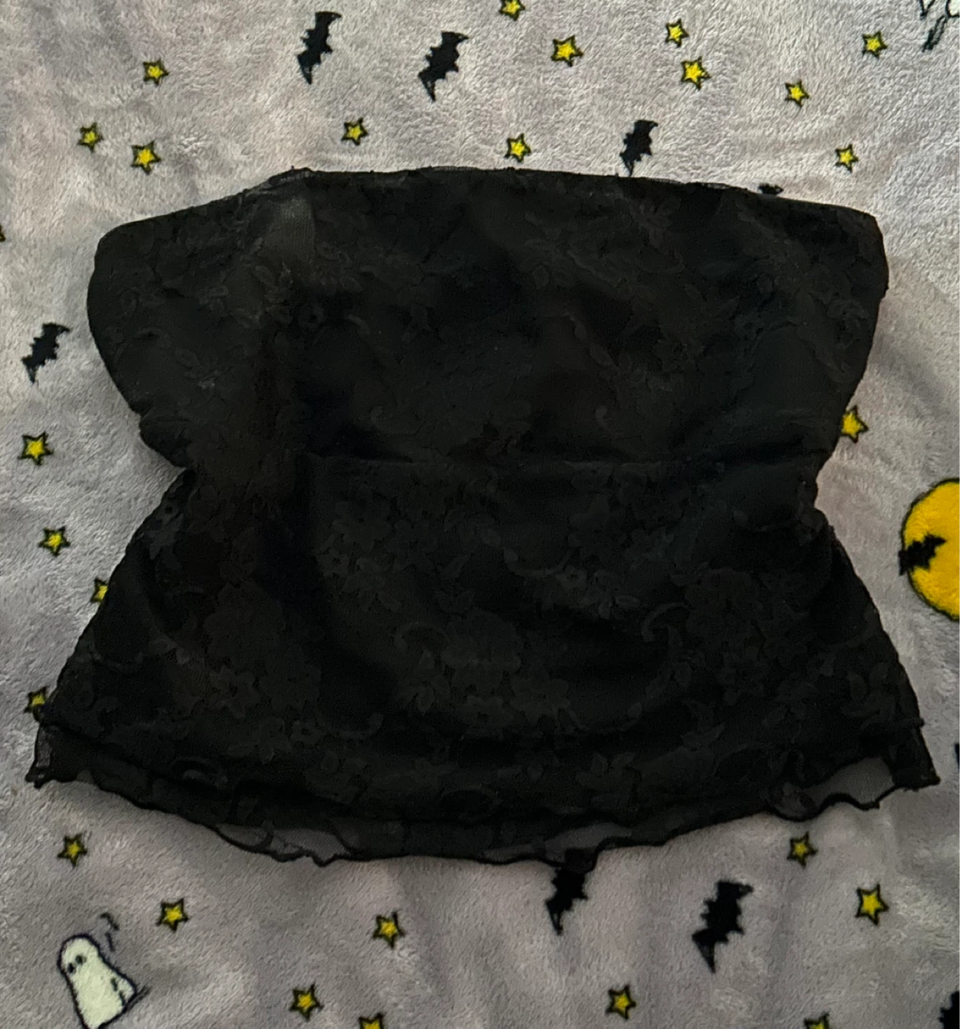2 Halter & Tube Tops - Yellow Lace & Black Mesh - photo 3