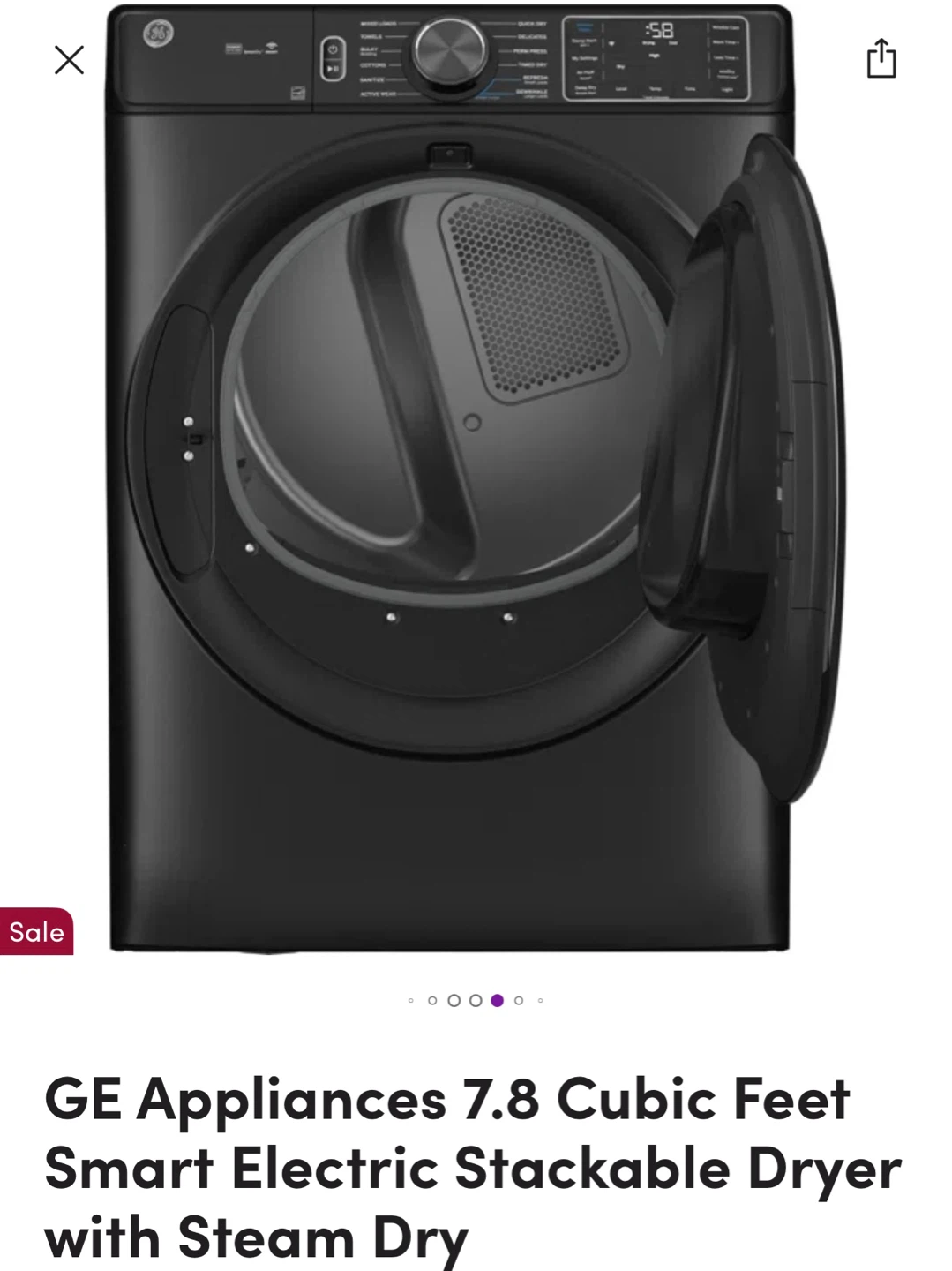 GE Appliances 7.8 Cu. Ft. Smart Electric Dryer