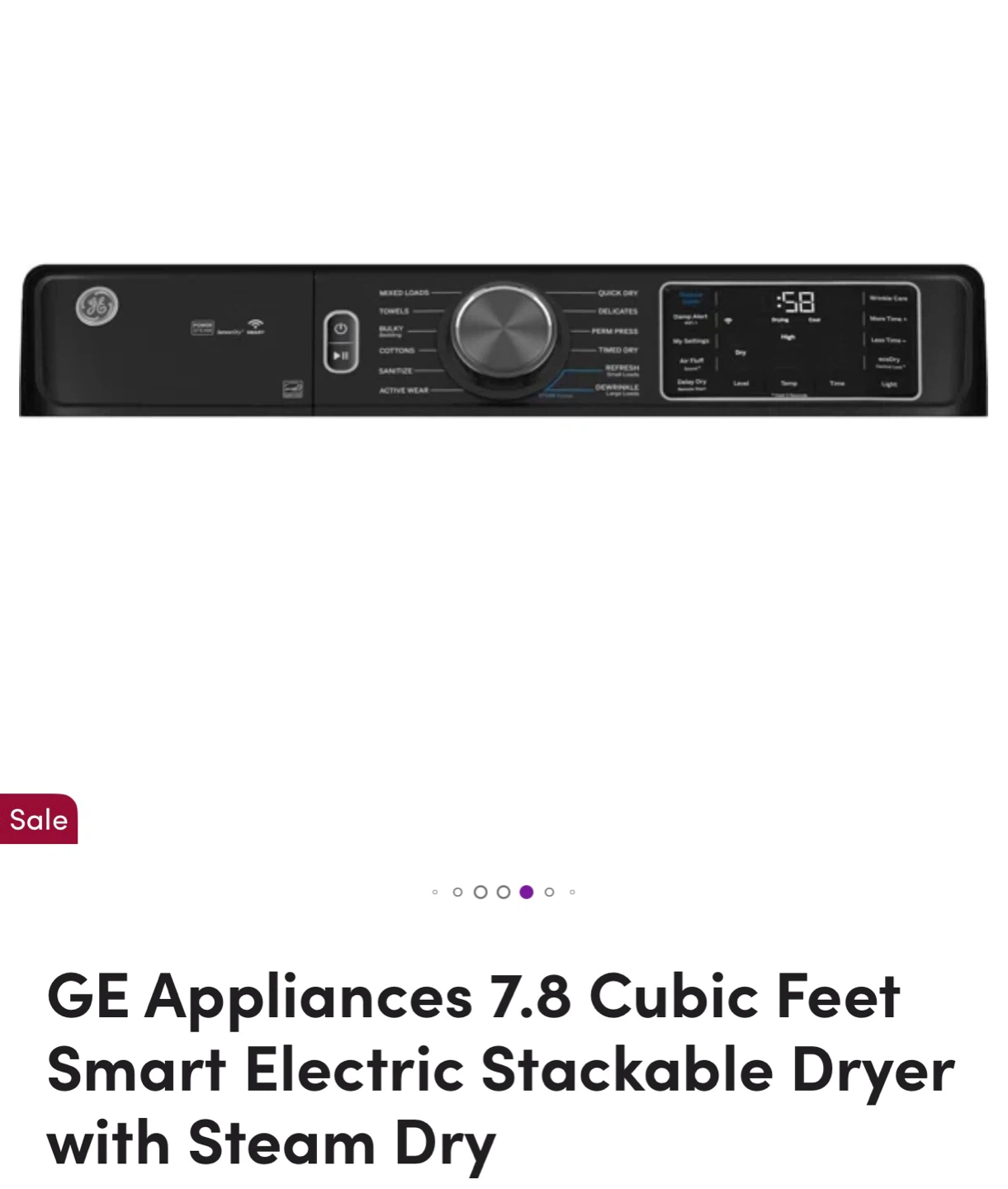 GE Appliances 7.8 Cu. Ft. Smart Electric Dryer - photo 3