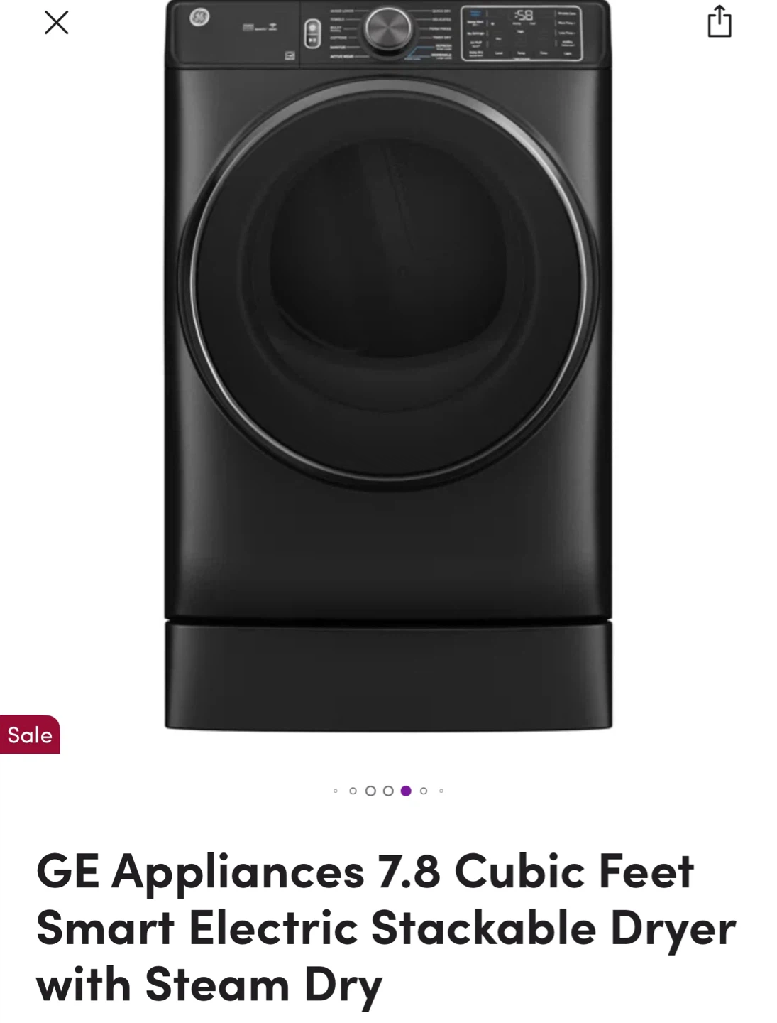 GE Appliances 7.8 Cu. Ft. Smart Electric Dryer - photo 2