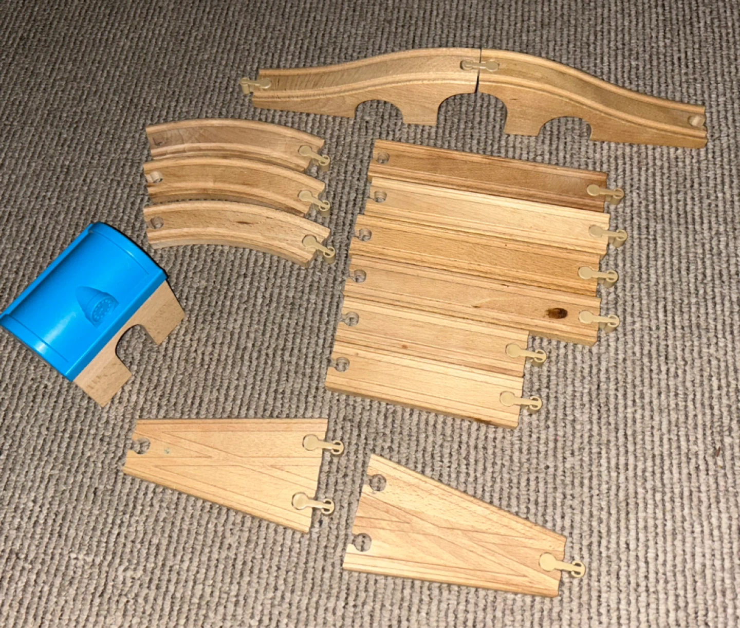 Wooden Train Track pieces with Bridge and Station - photo 2