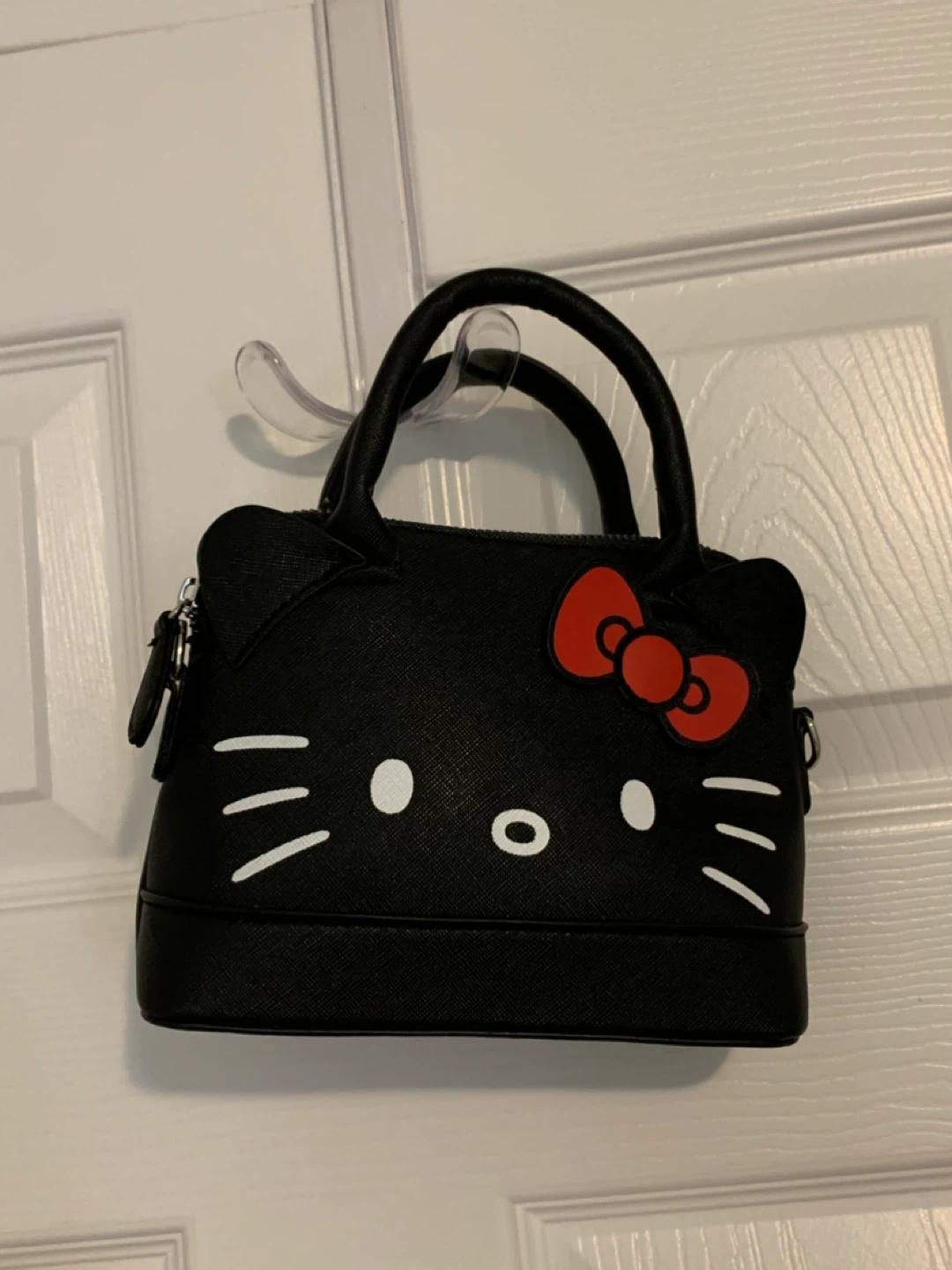 Black Hello Kitty Dome Handbag with Crossbody Strap - photo 2