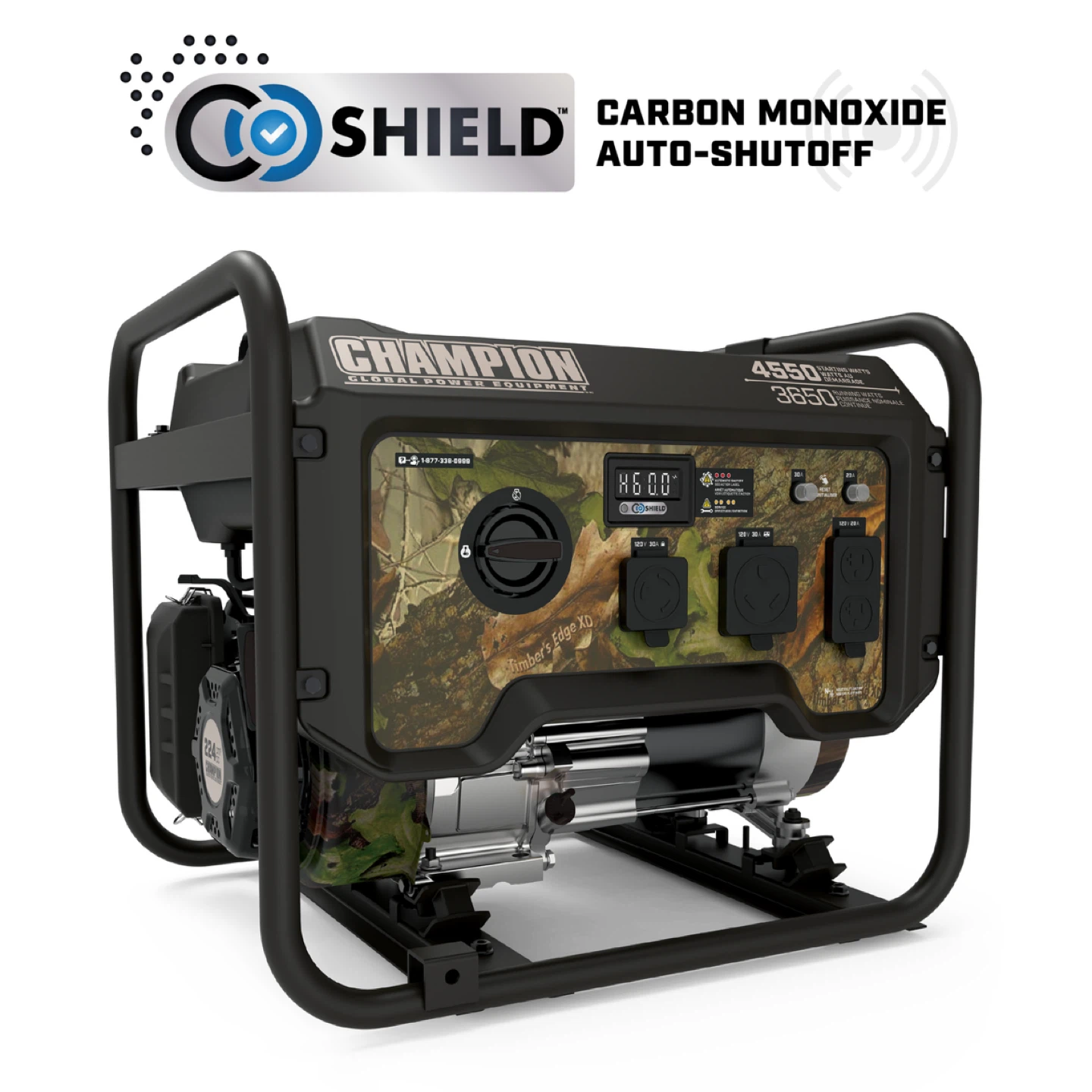 Champion 3650W/4550W Camouflage Portable Generator w CO Shield - photo 2
