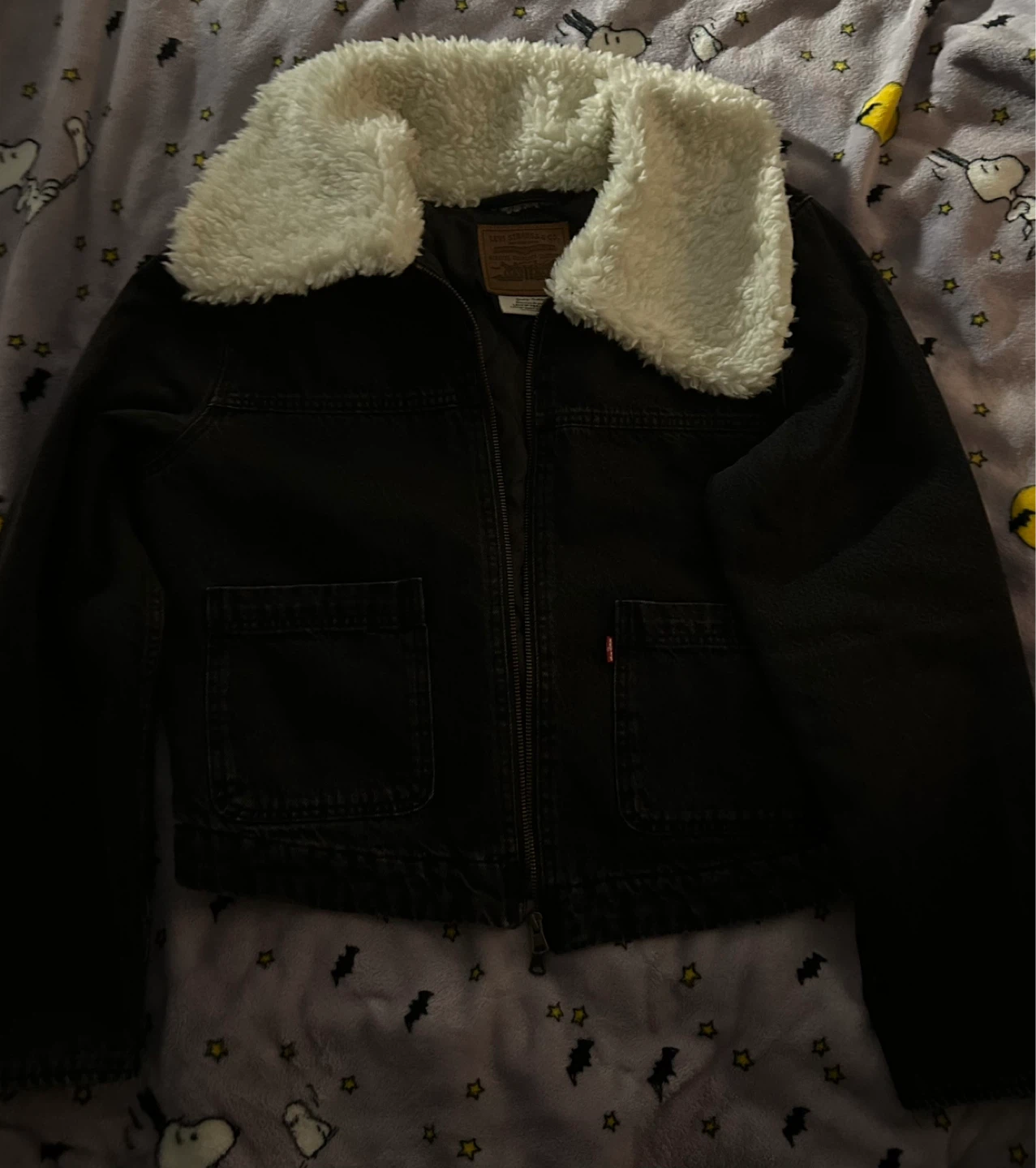 Levi's Black Denim Sherpa Lined Jacket
