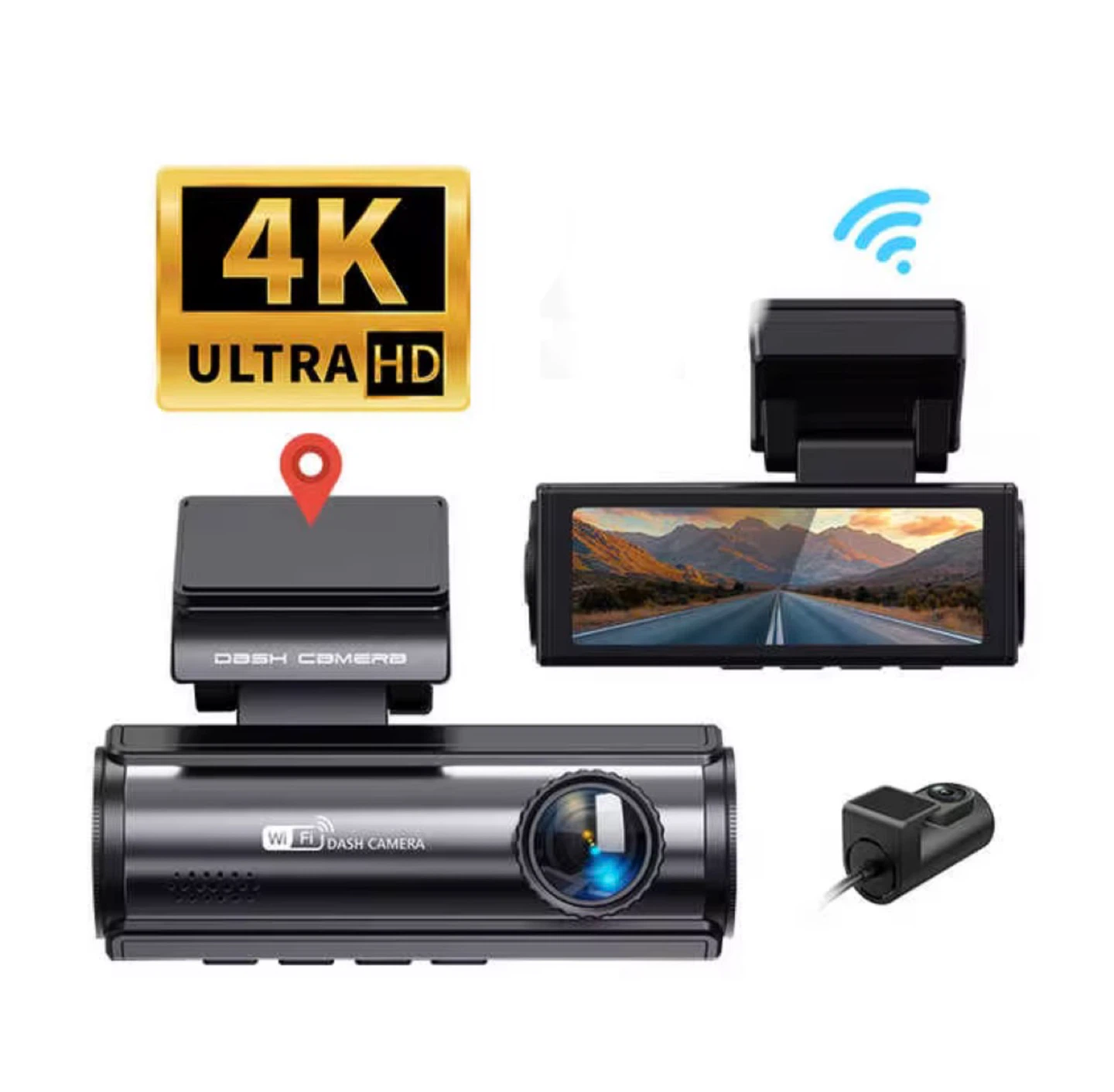 4K Dash Cam with Wifi and GPS tracking