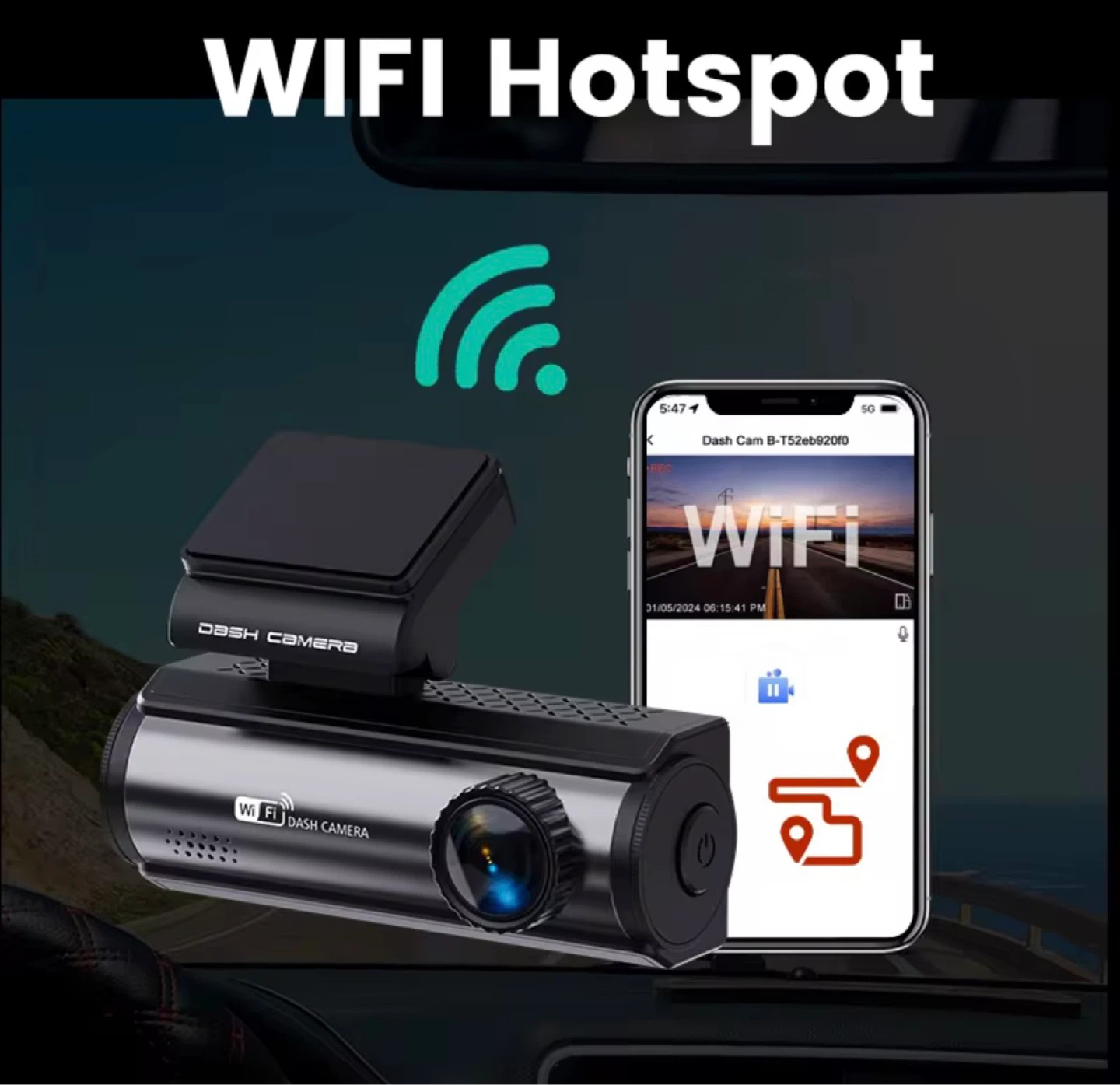 4K Dash Cam with Wifi and GPS tracking - photo 2