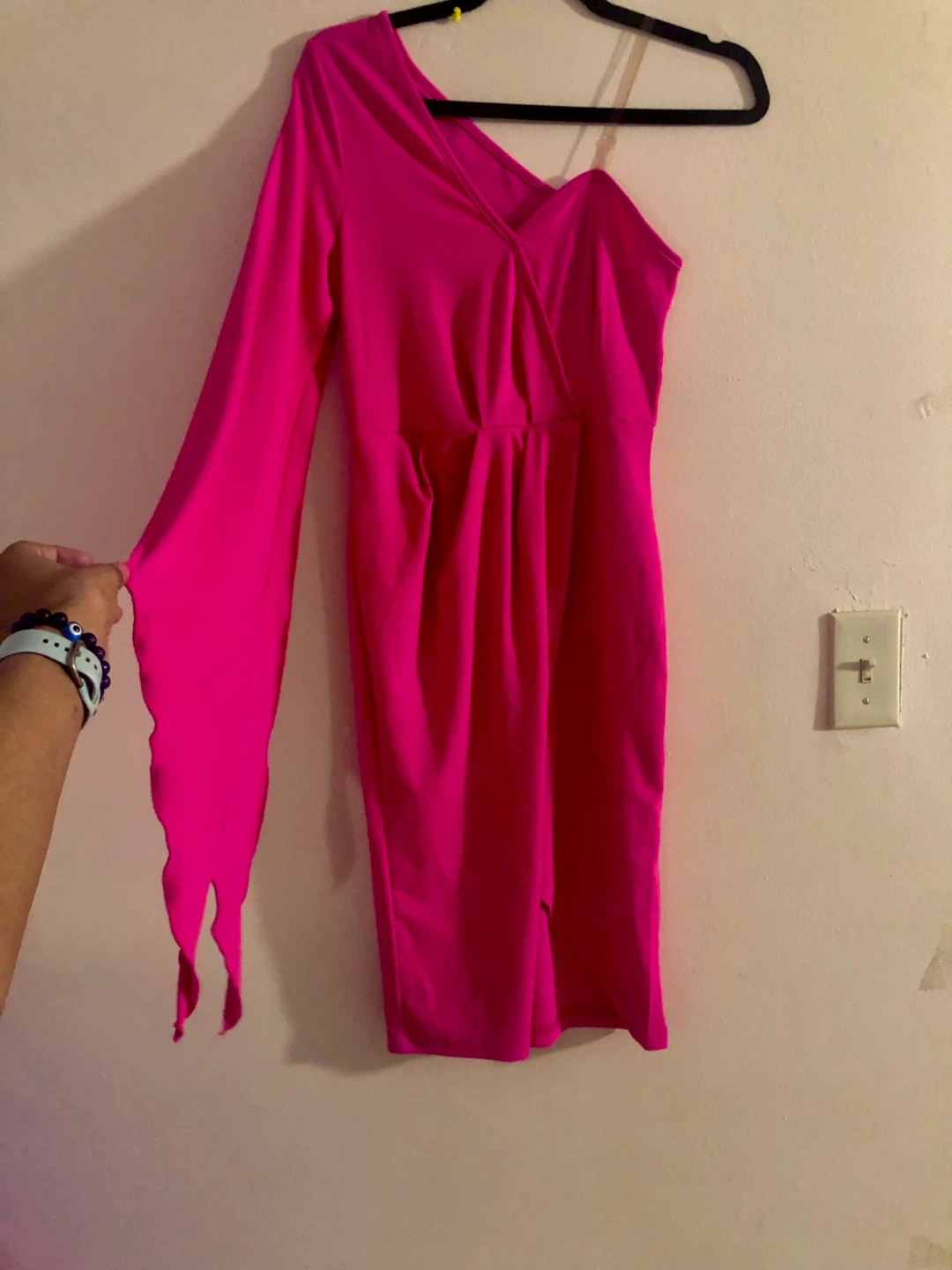 Hot Pink One-Shoulder Dress - photo 2