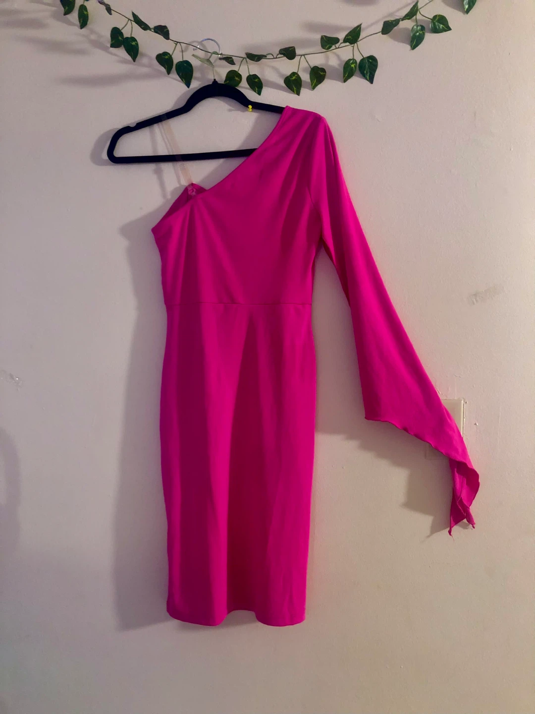 Hot Pink One-Shoulder Dress