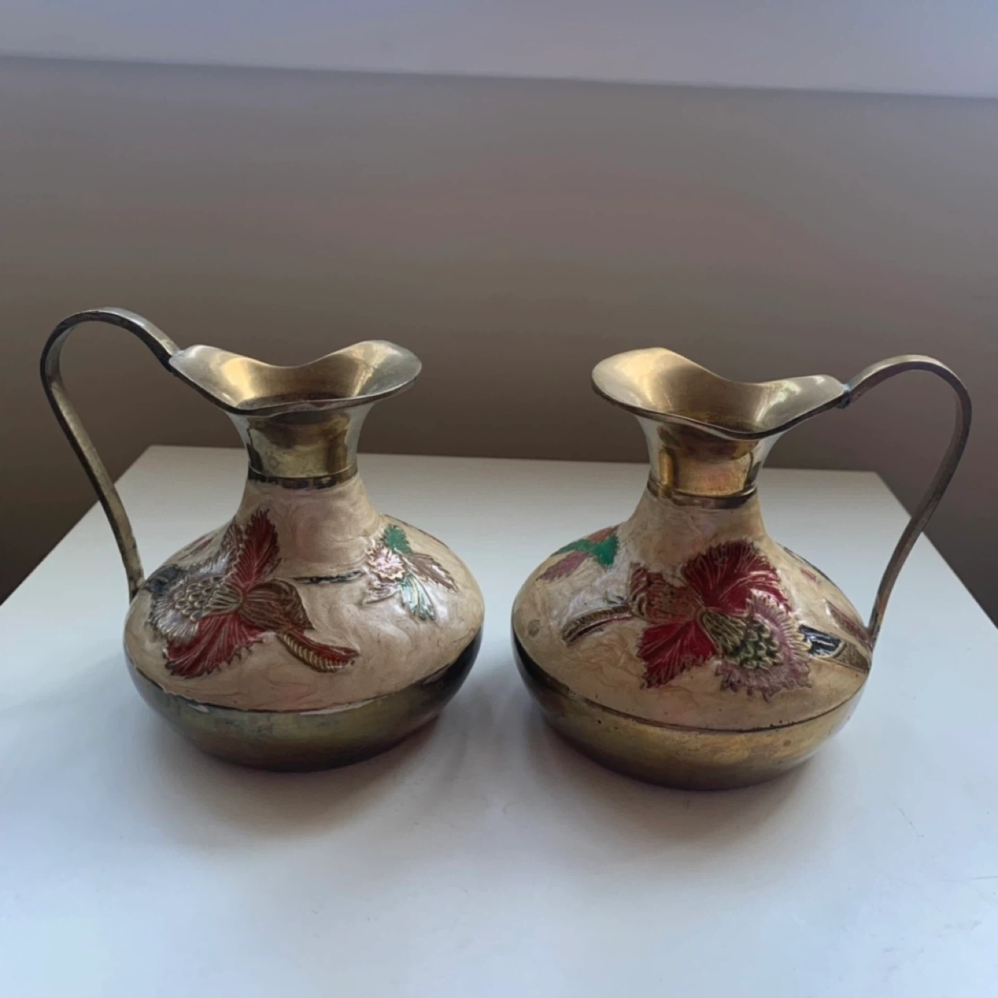 Vintage brass jug pitchers