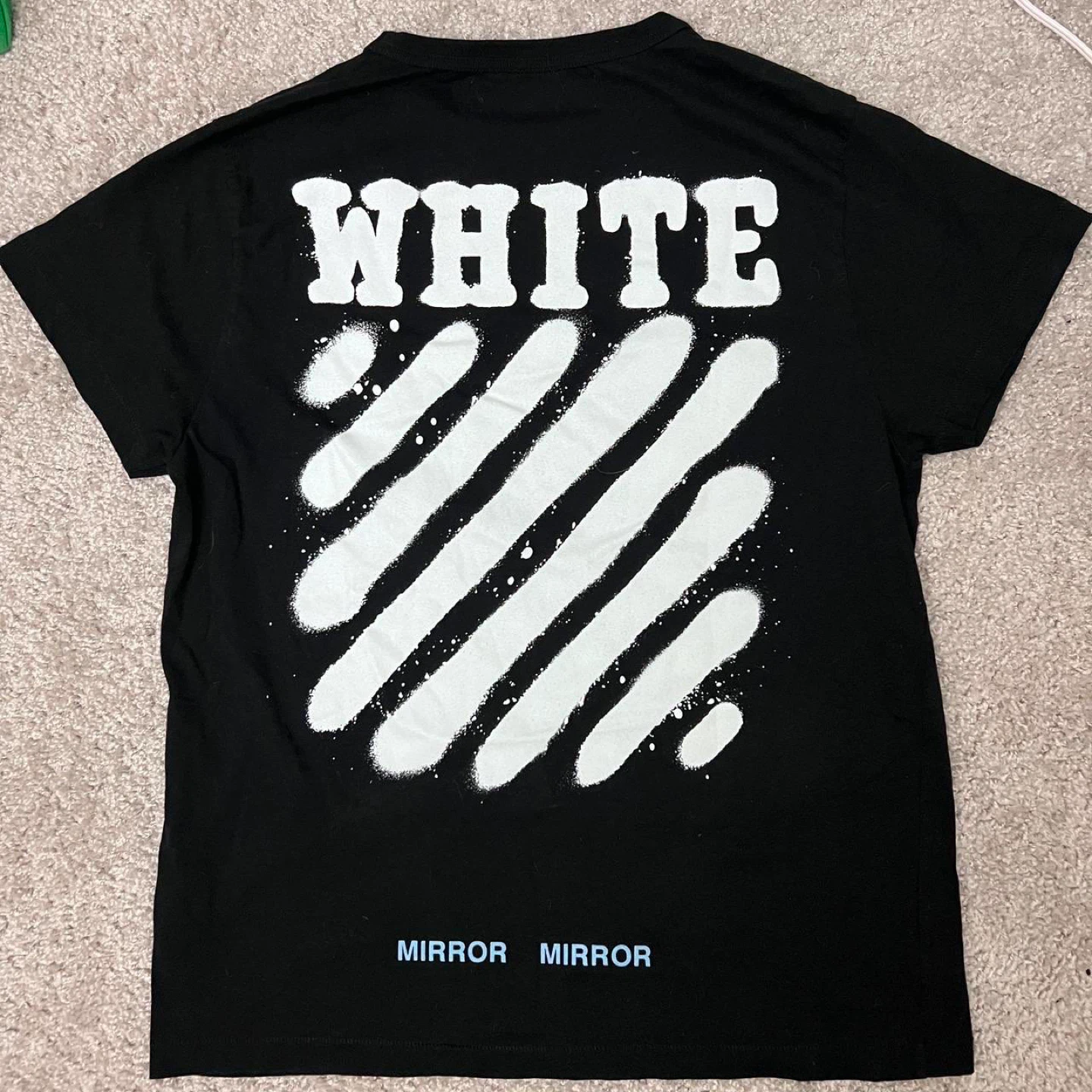 Off-White Black "Mirror Mirror" Spray Graphic T-Shirt