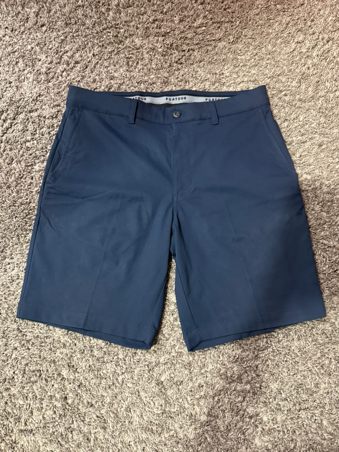PGATOUR Men's Golf Shorts - Navy Blue, Size 32