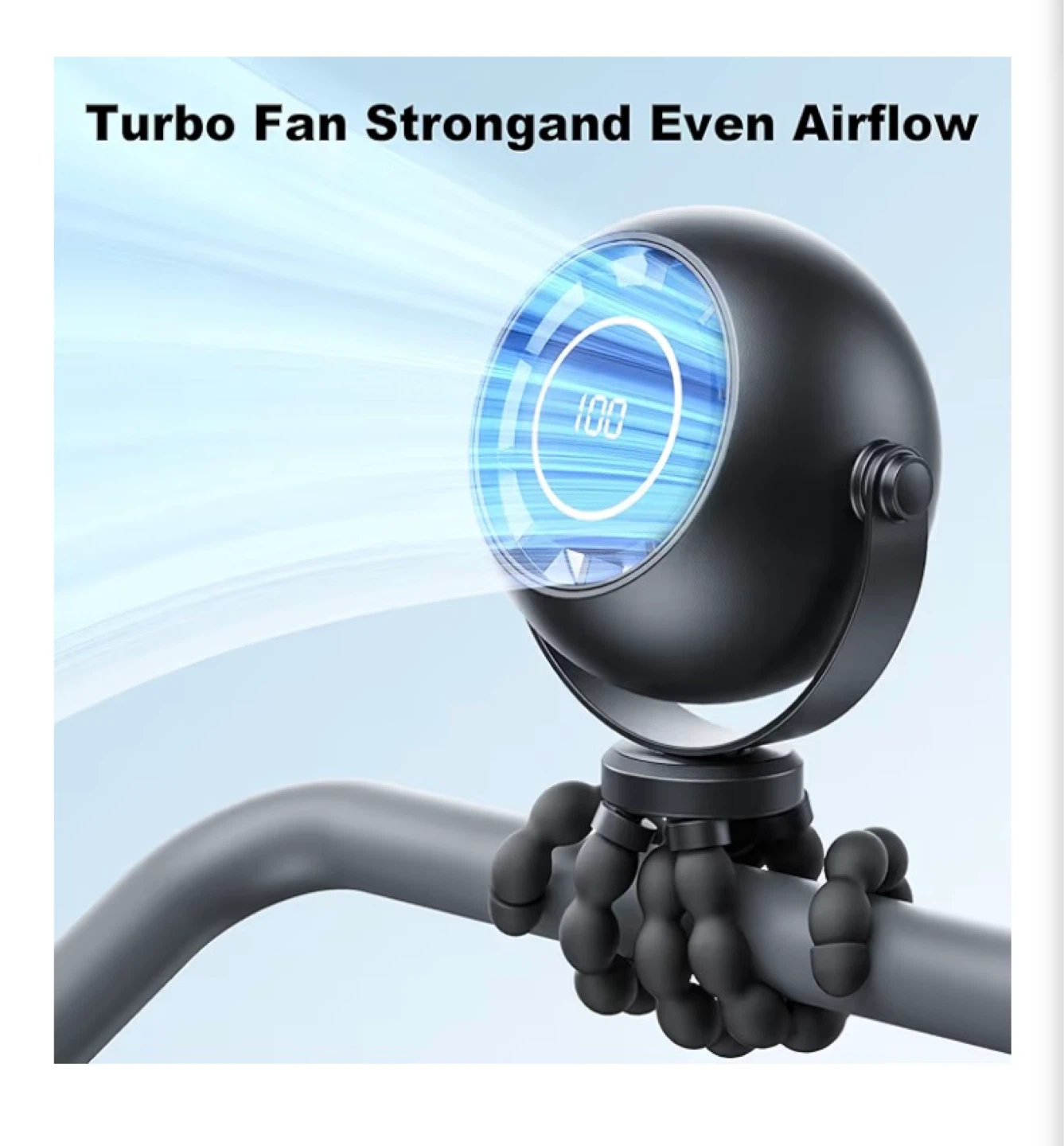 Portable Baby Stroller Fan - Mini tripod Fan with Battery - photo 3