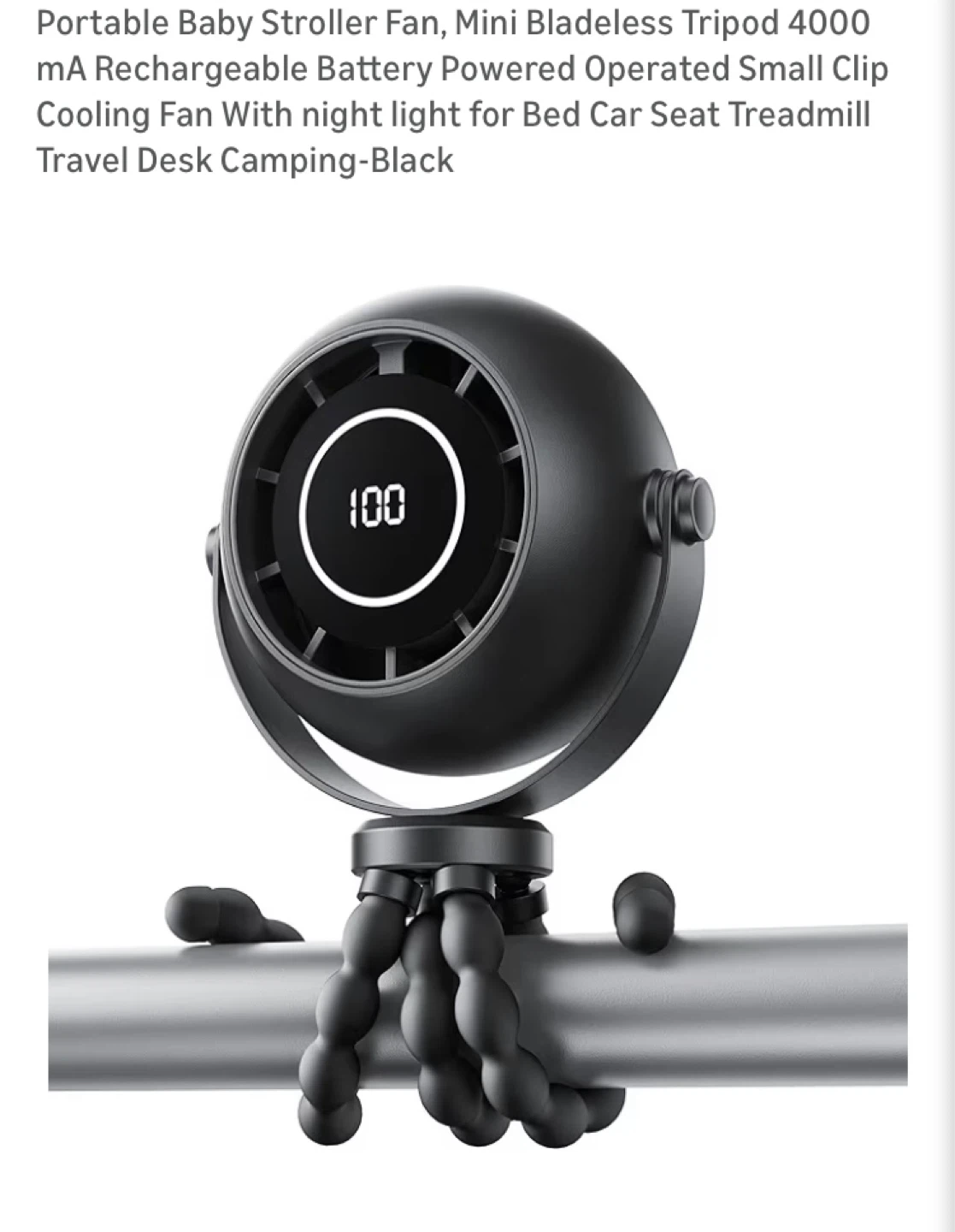 Portable Baby Stroller Fan - Mini tripod Fan with Battery