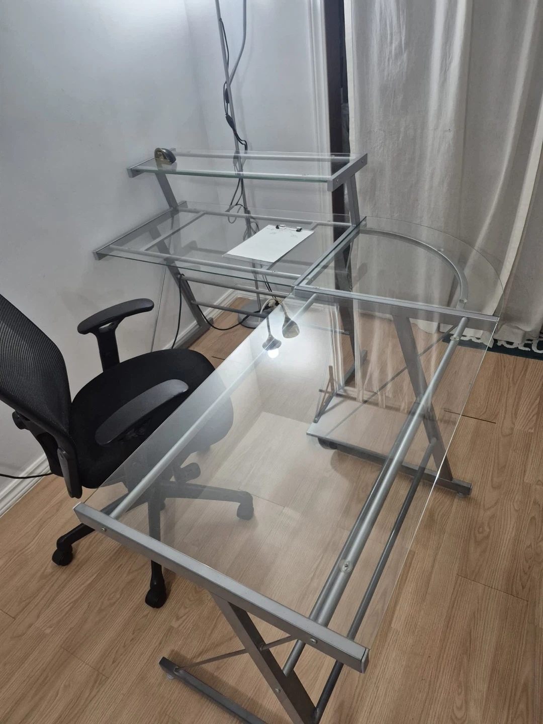 Glass L-Shaped Computer Desk - photo 3