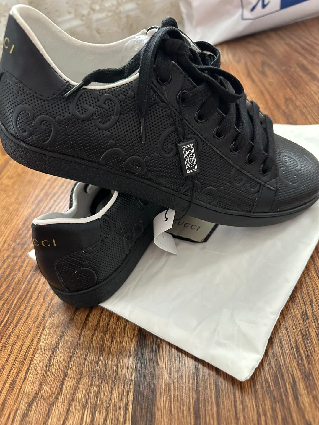 Men’s  Black Leather Sneakers - photo 3