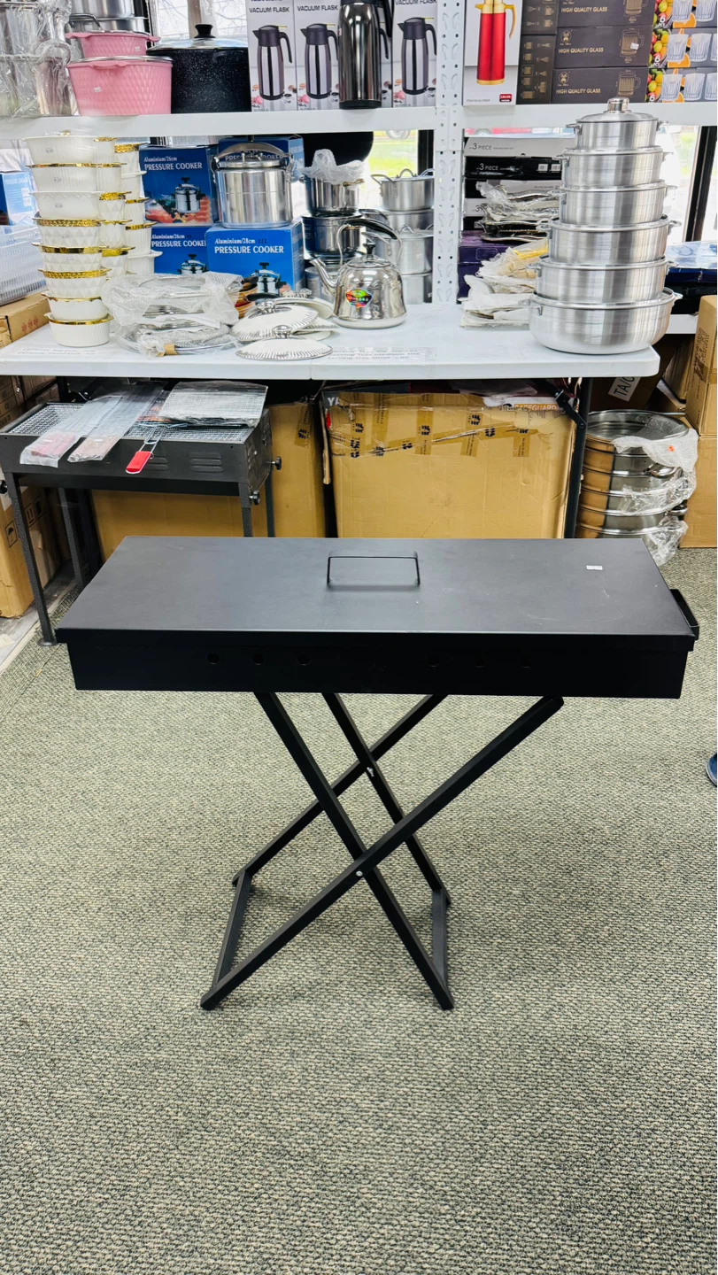 Black Portable Folding BBQ Grill , only cash