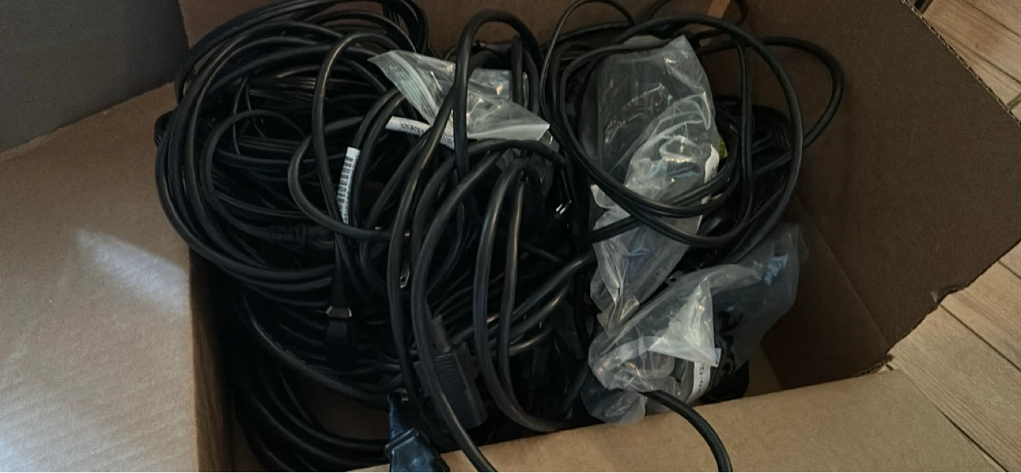 A box of pc power cords