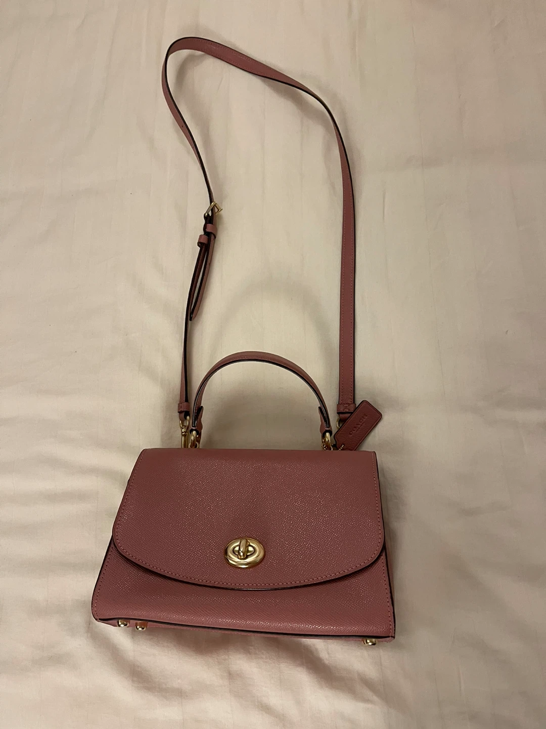 Coach Pink Leather Top Handle Crossbody Bag